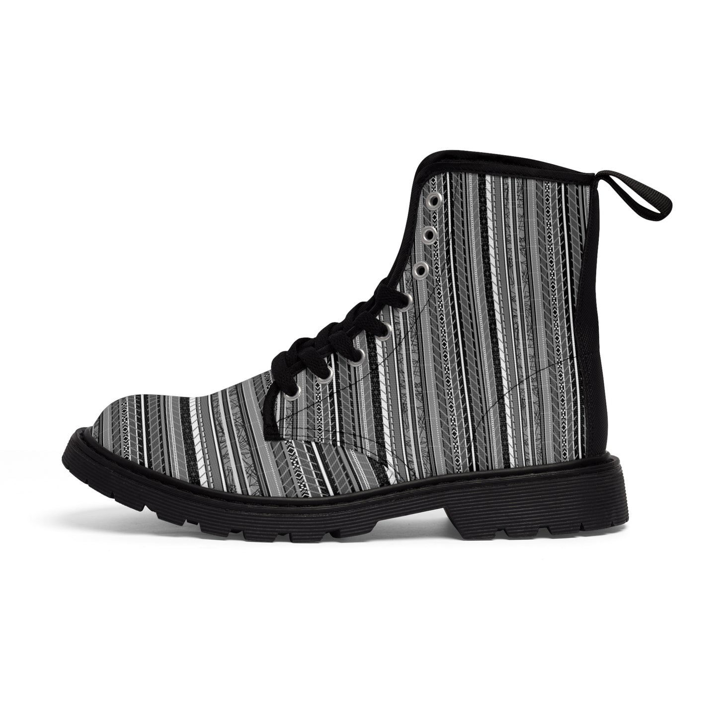Women's Canvas Boots - No. 298 - Black & White