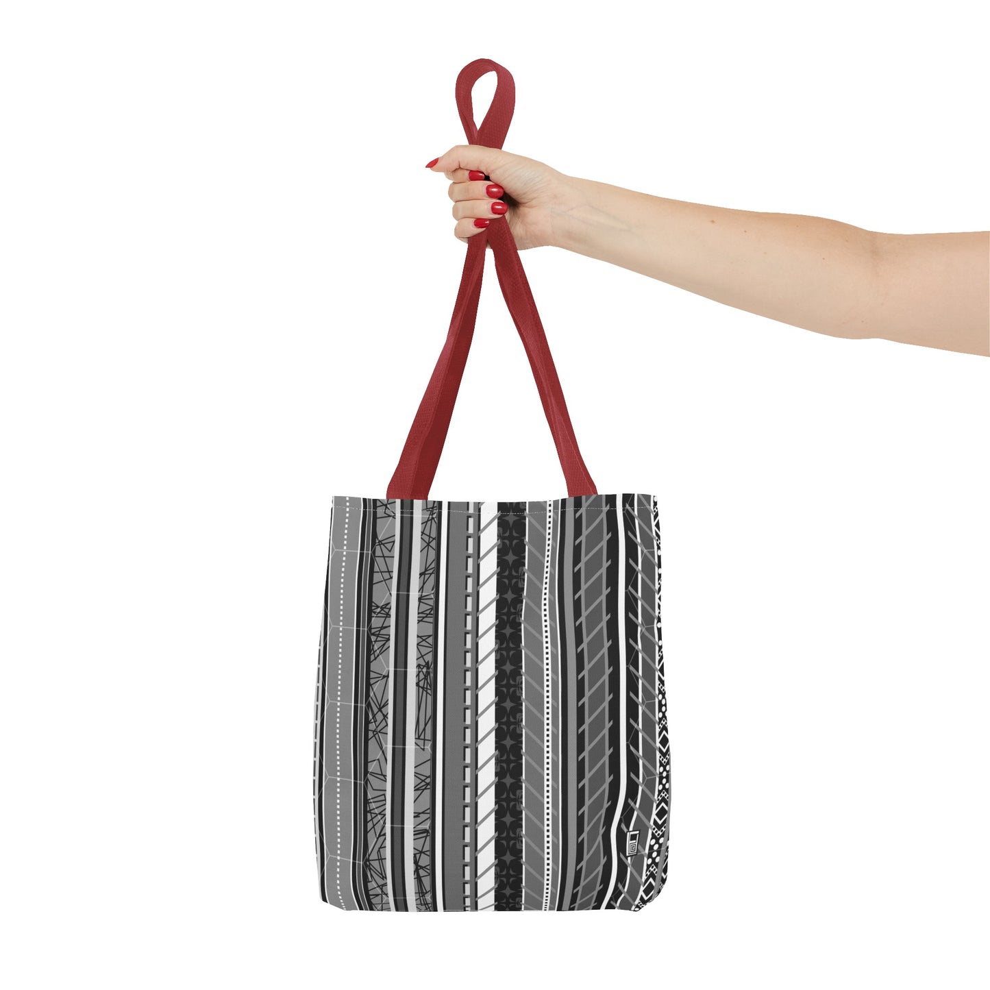Tote Bag - No. 298 A - Black, White, Grey Stripes