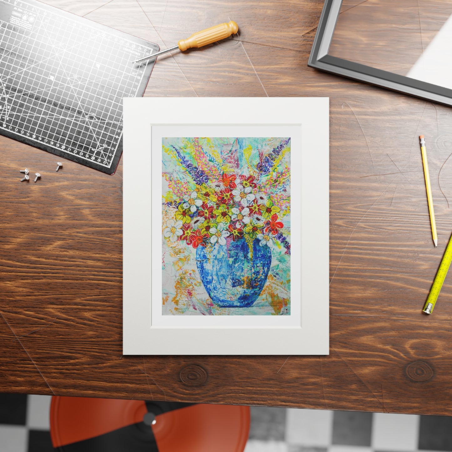 Fine Art Print (Cardboard Frame) - No. 247 - Blue vase