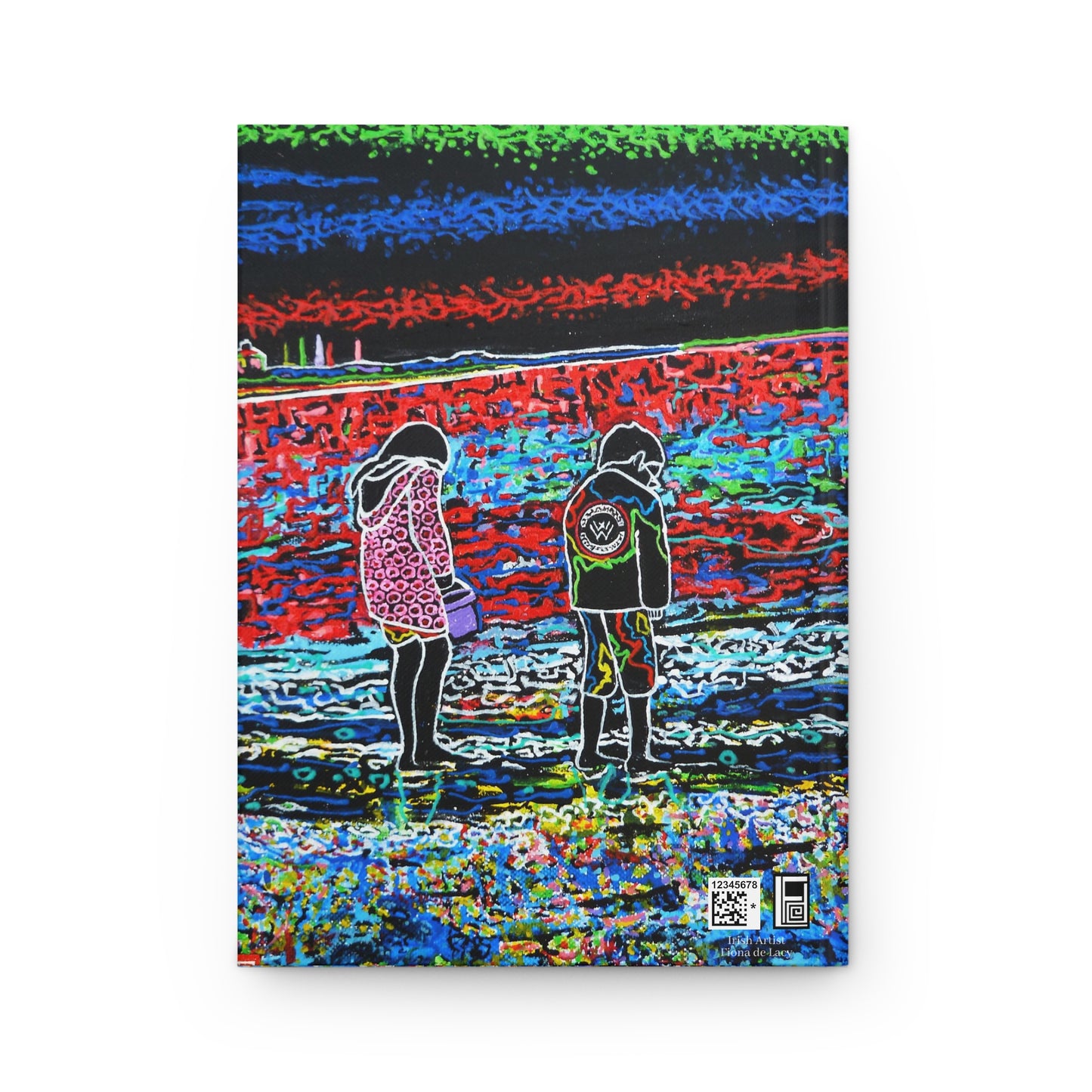 Hardcover Journal Matte (Lined) - No. 210 'Indigo Children' (E&T) - By Irish Artist Fiona de Lacy - Multicoloured