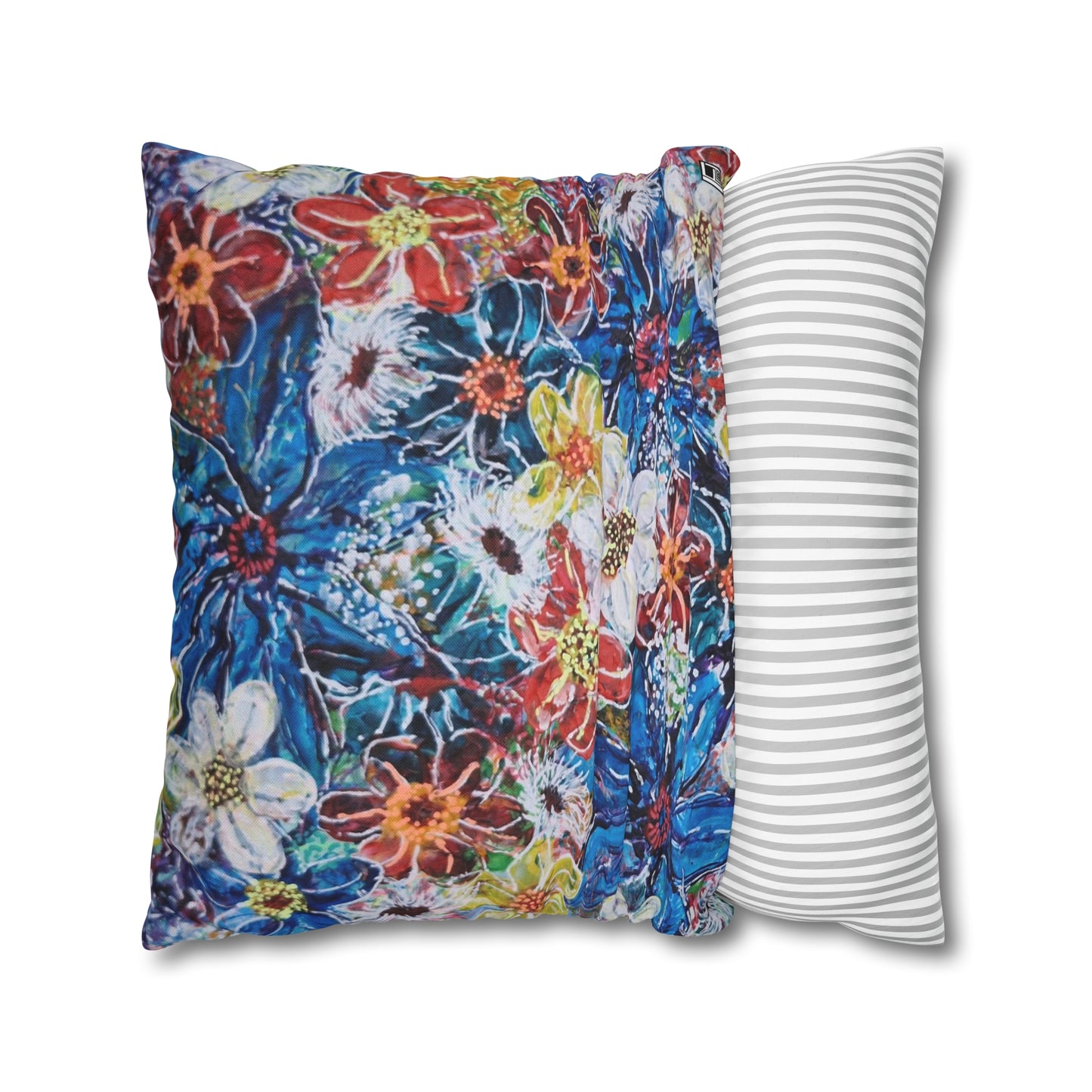 Cushion Pillow Case - No. 242 - Large Blue Flowers