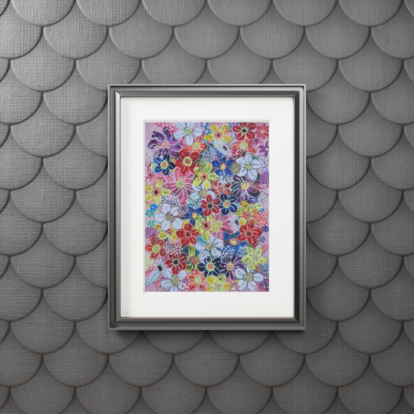 Fine Art Print (Cardboard Frame) - No. 241 - flowers on pink