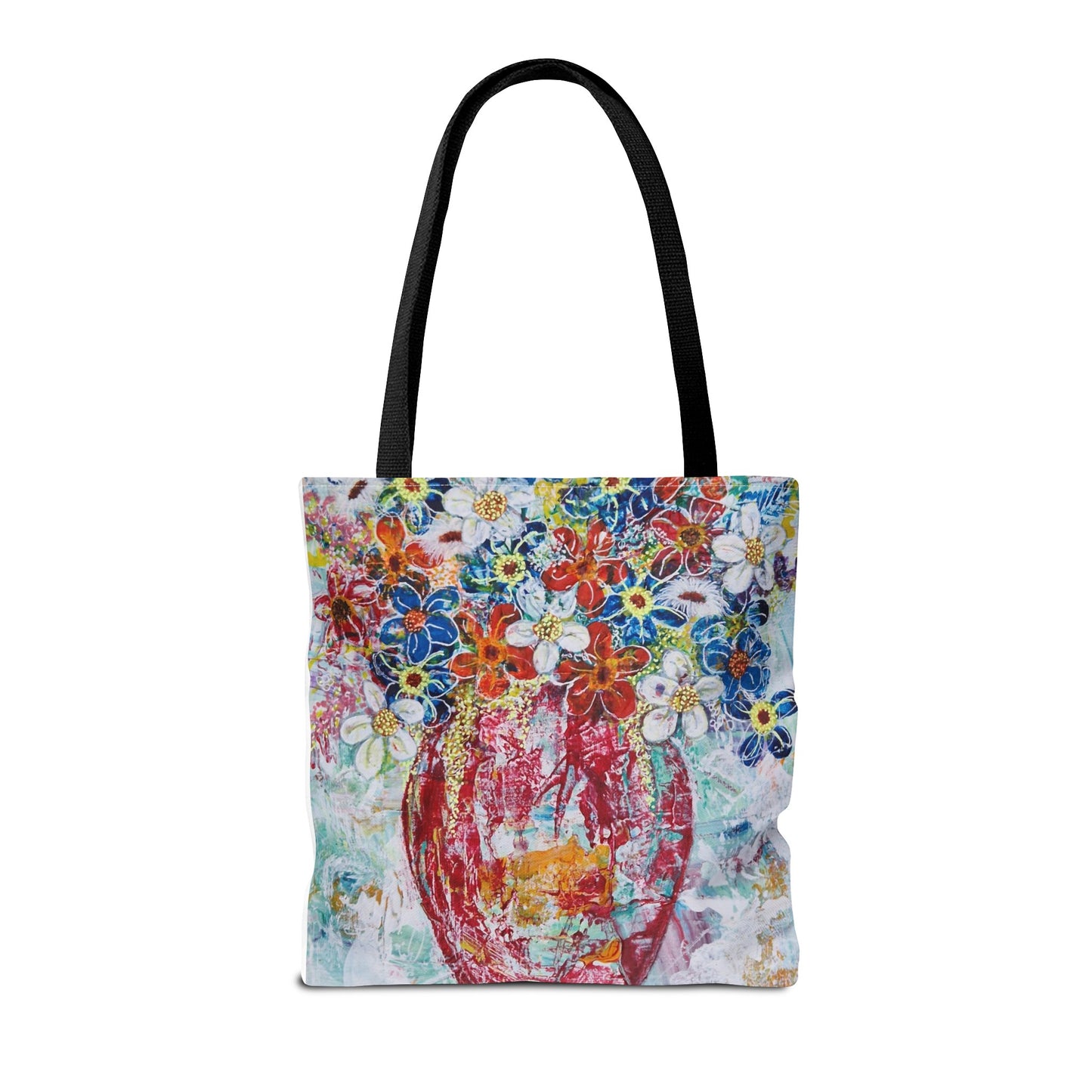 Tote Bag - No. 245 - Flowers In Red Vase