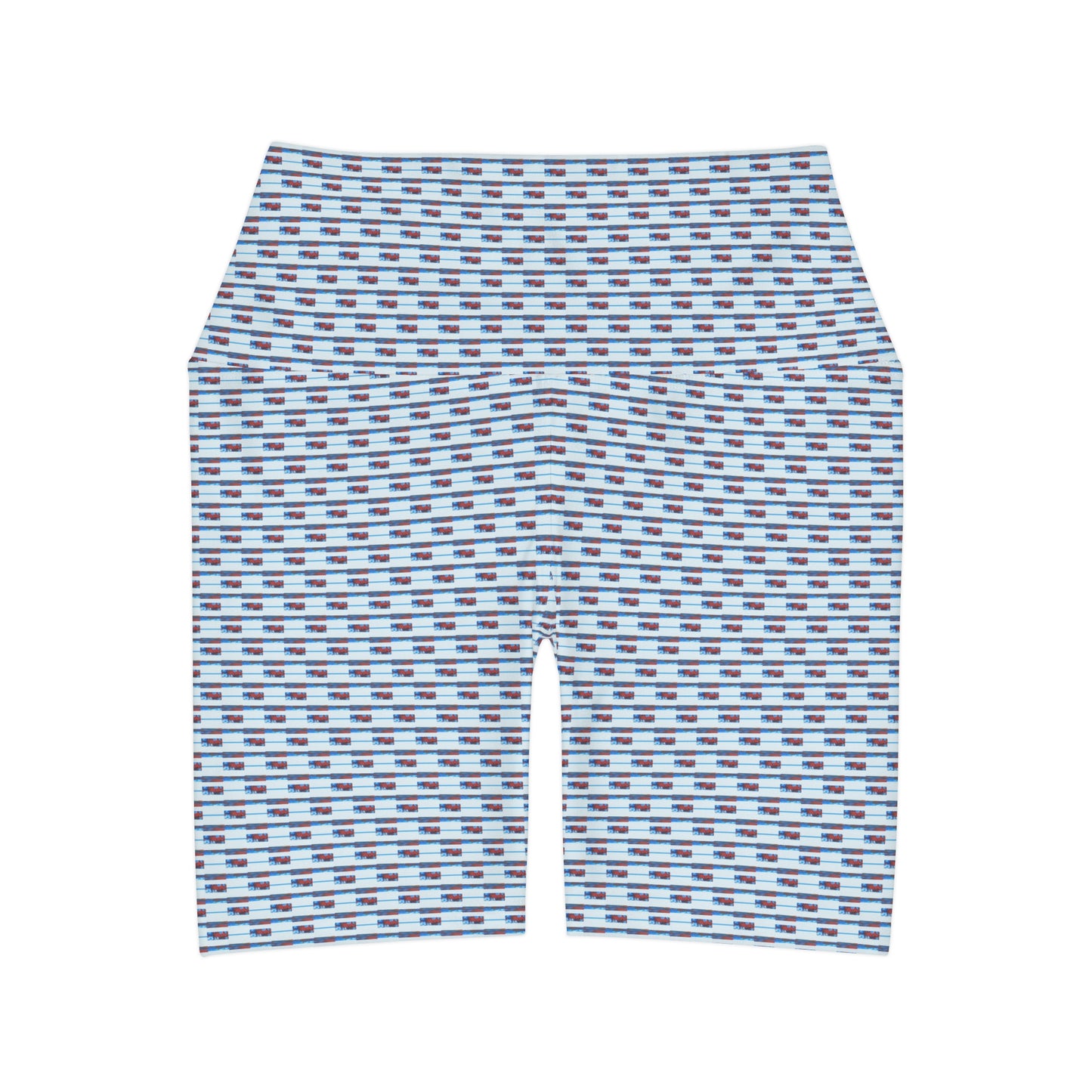 High Waisted Yoga Shorts - No. 140 - Thin Blue Line