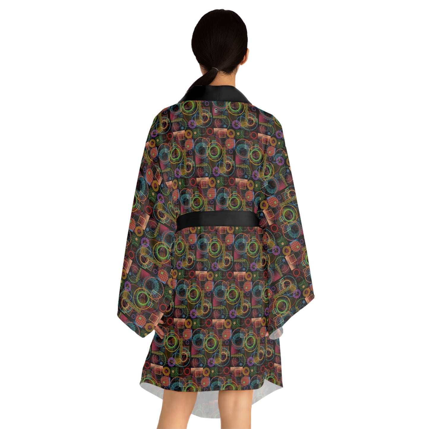 Long Sleeve Kimono Robe - No. 299 - 'Rings'