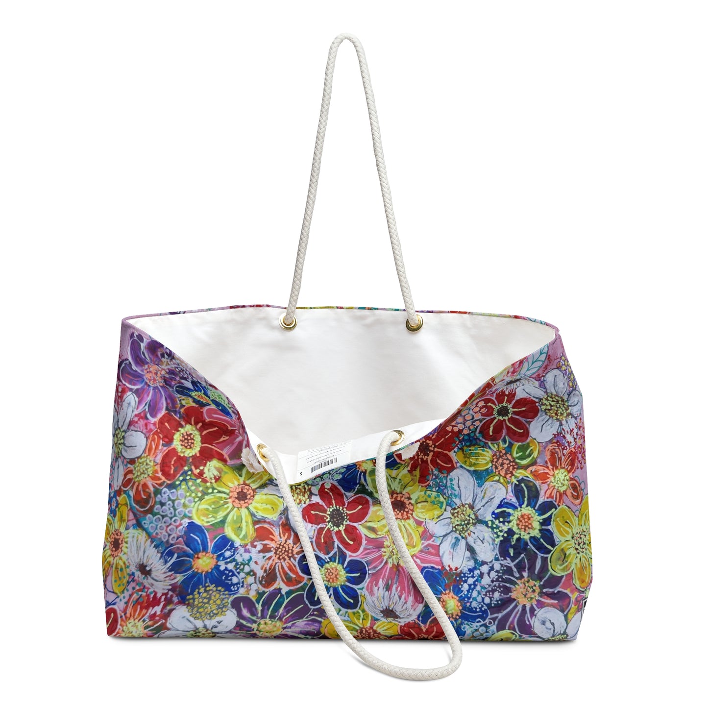 Weekender / Beach / Overnight Bag - No. 241 - Flowers on Pink