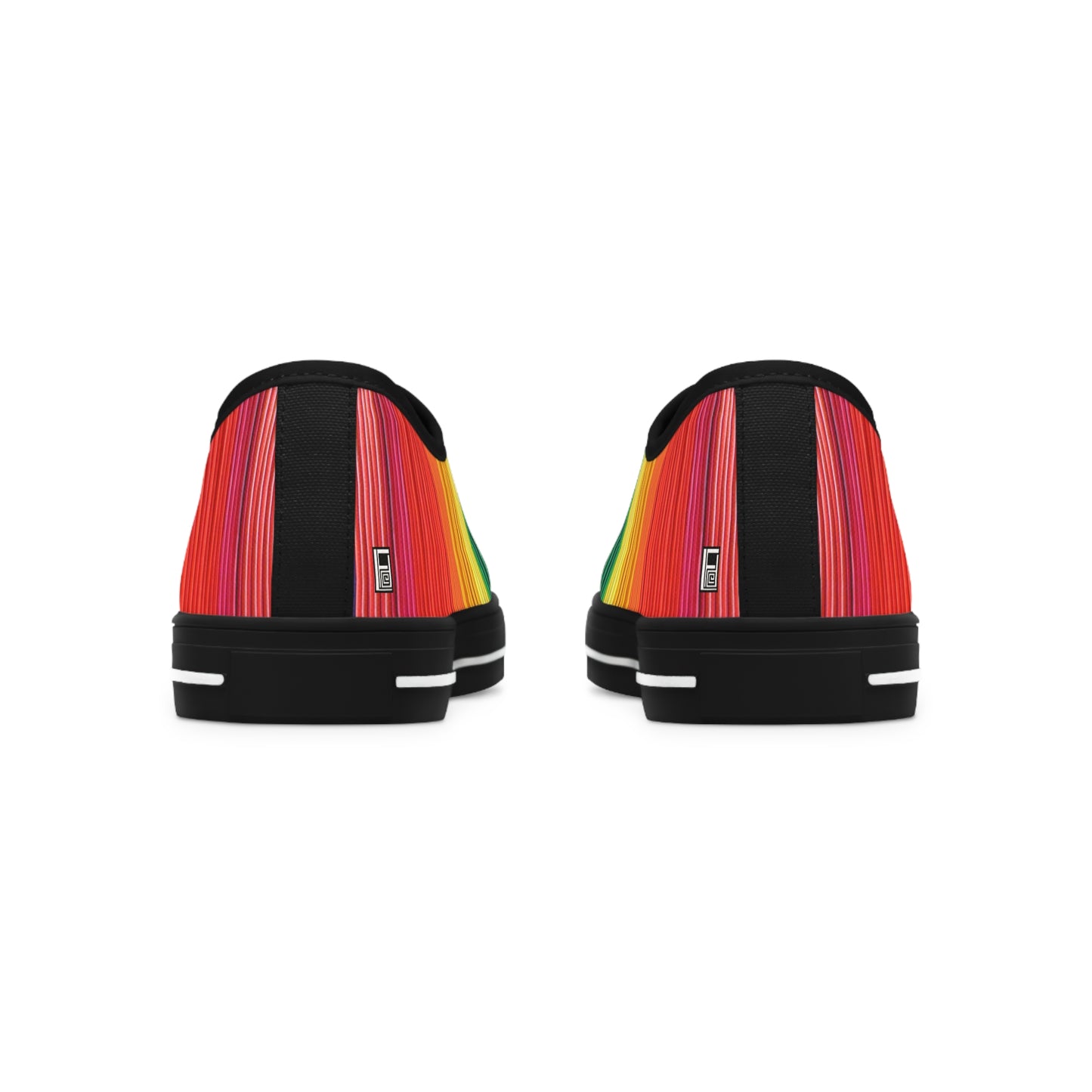 Women's Low Top Sneakers, Black Sole - No. 305 - Rainbow, Pride - By Irish Artist Fiona de Lacy