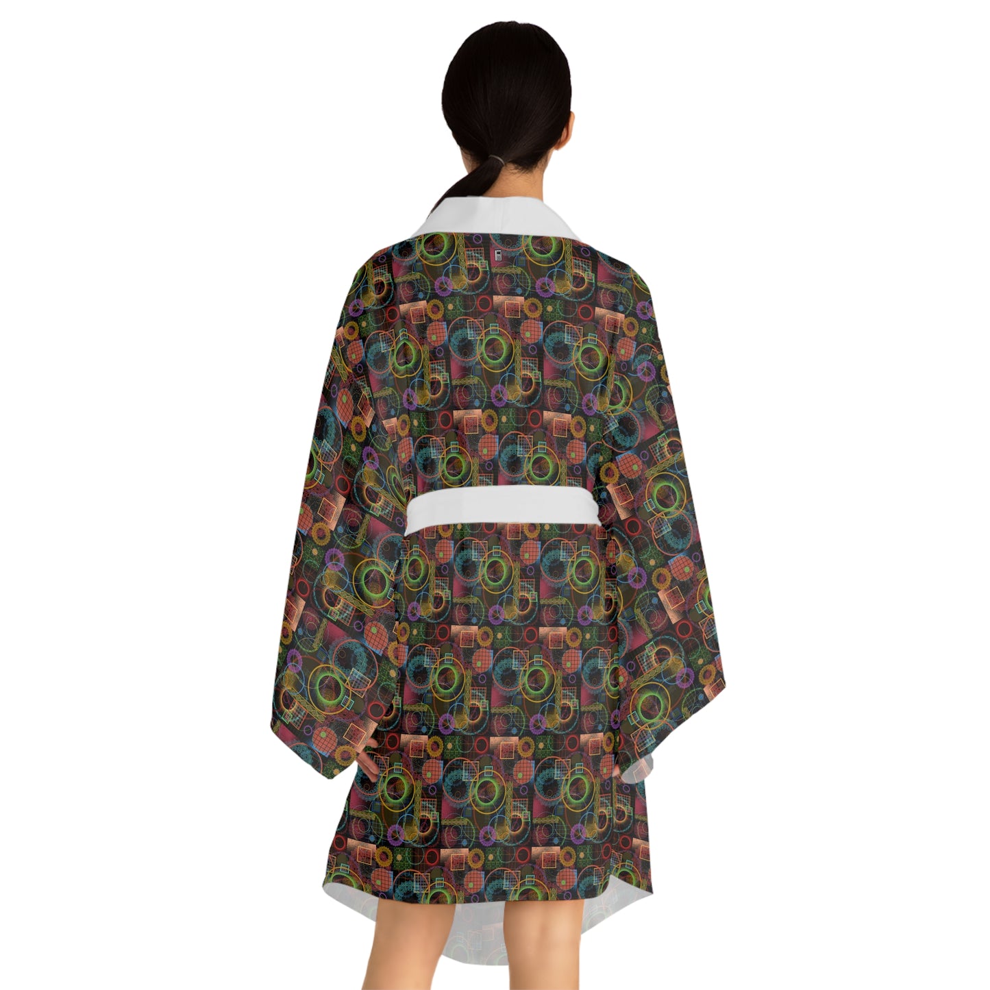 Long Sleeve Kimono Robe - No. 299 - 'Rings'