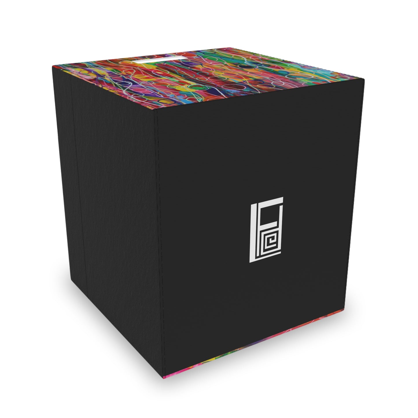 Felt Storage Box - No. 239 'Droplets' - By Irish Artist Fiona de Lacy - Multicoloured, Red, Yellow, Pink, Green, Orange, Purple