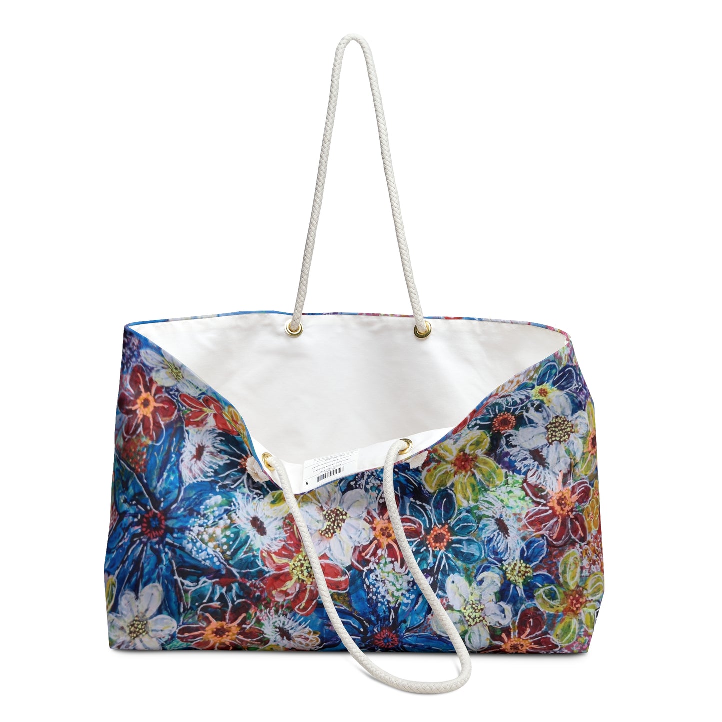 Weekender / Beach / Overnight Bag - No. 242 - Large Blue Flowers