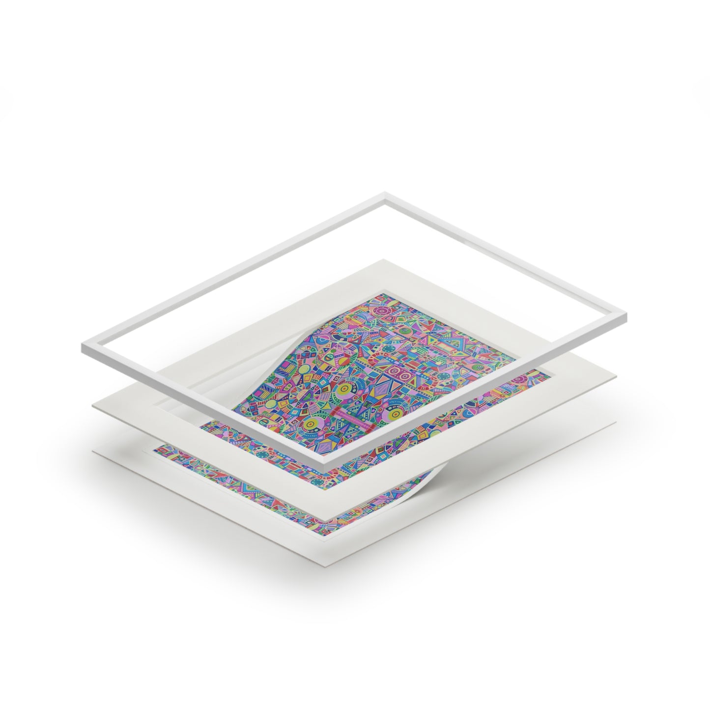 Fine Art Print (Cardboard Frame) - No. 258 - Multicoloured Abstract