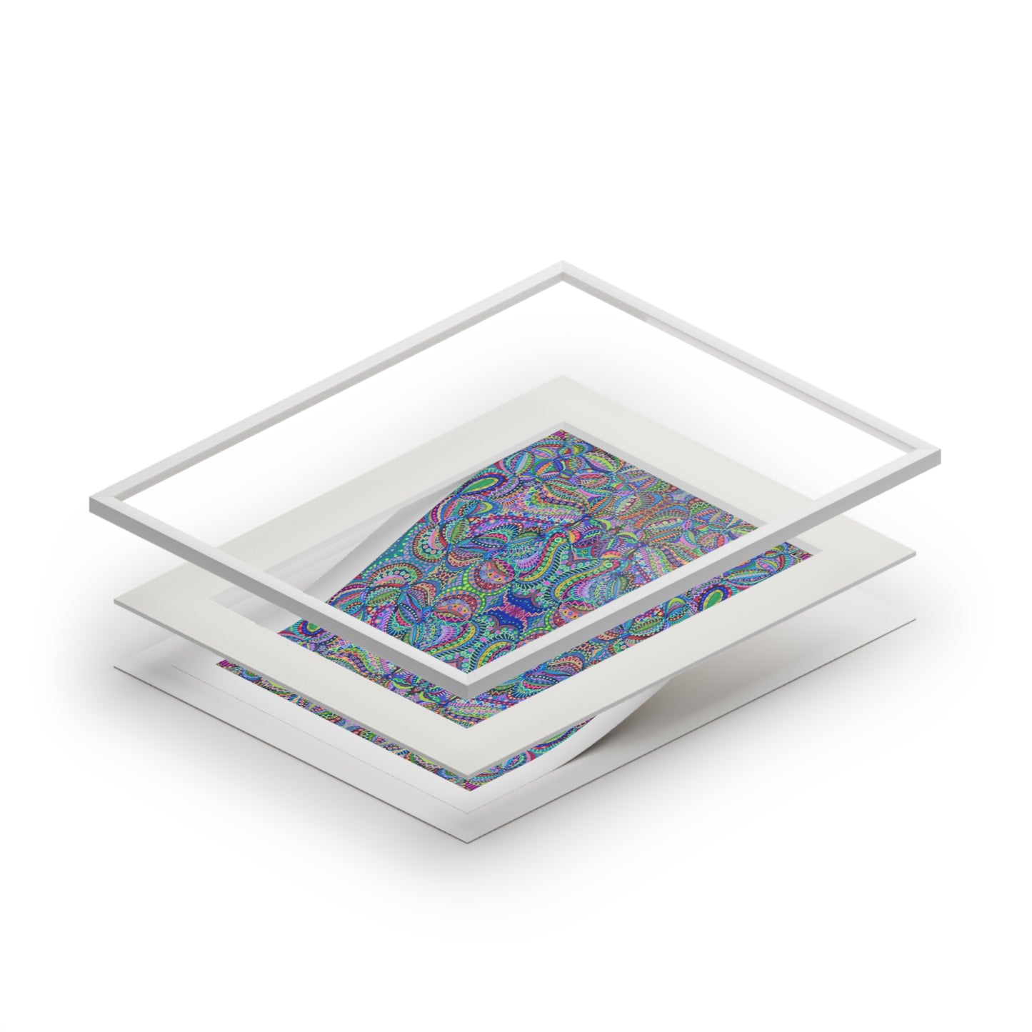 Fine Art Print (Cardboard Frame) - No. 256 - Multicoloured Abstract