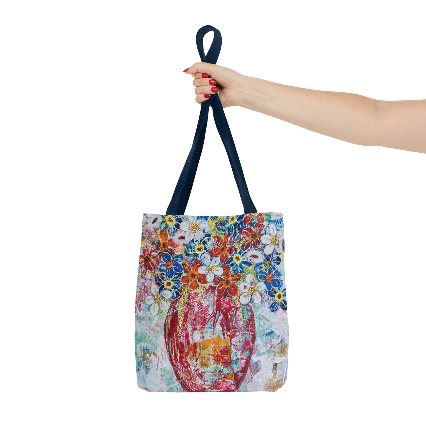 Tote Bag - No. 245 - Flowers In Red Vase