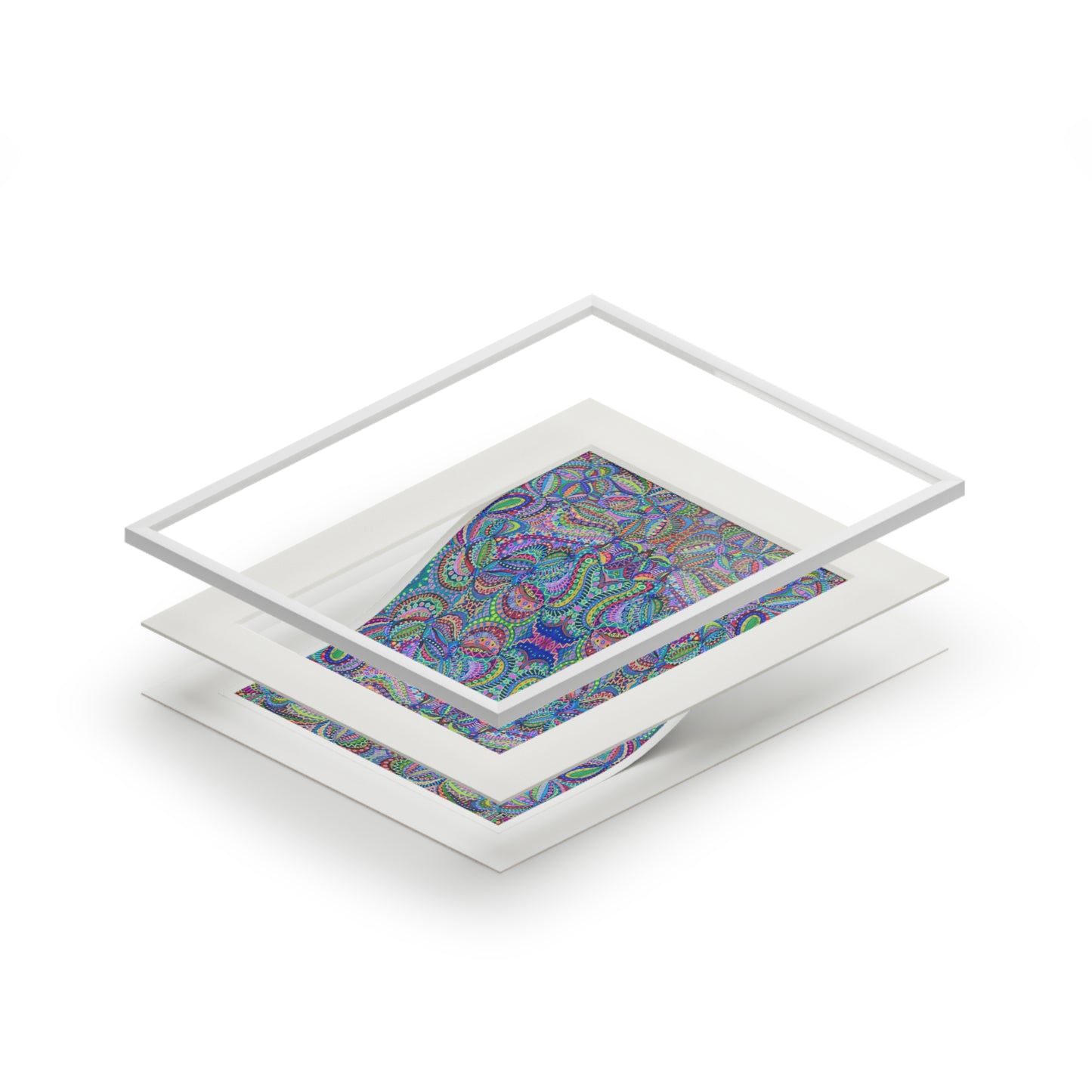 Fine Art Print (Cardboard Frame) - No. 256 - Multicoloured Abstract