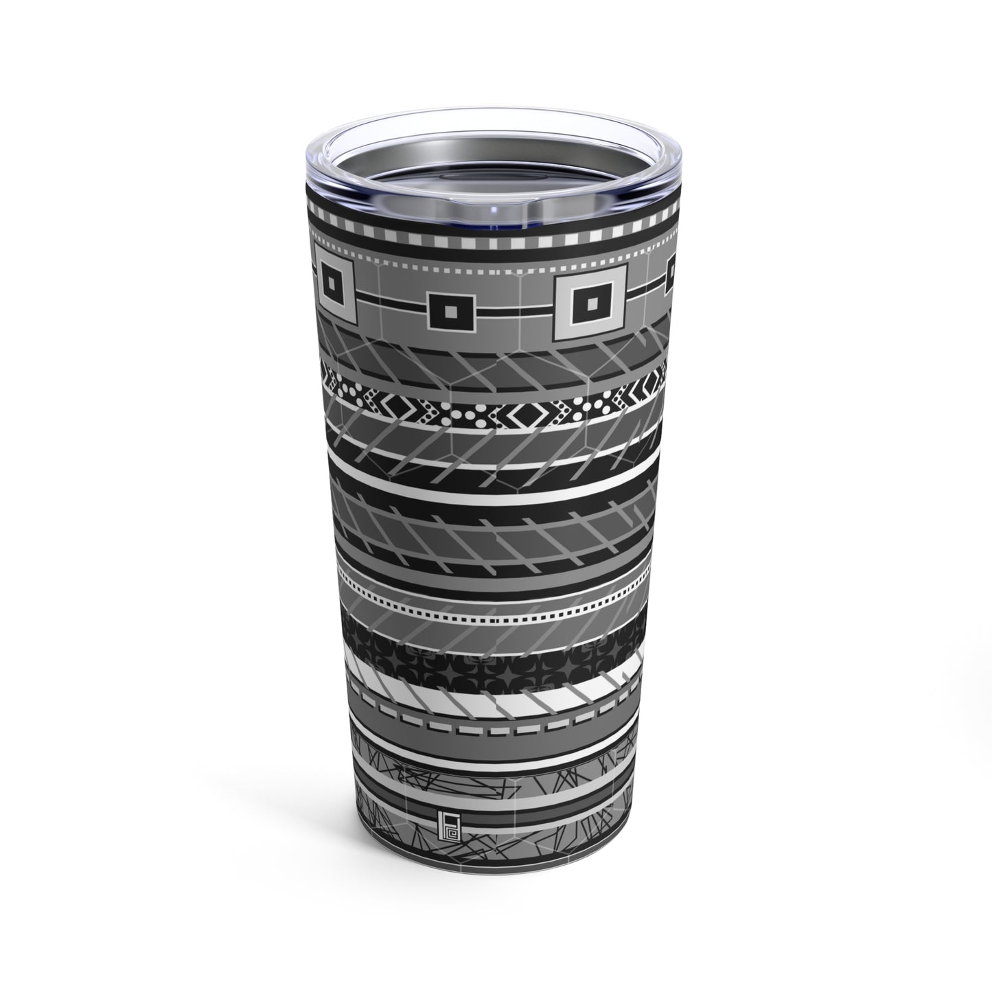 Tumbler 20oz - No. 298 Black, Grey, White - By Irish Artist Fiona de Lacy