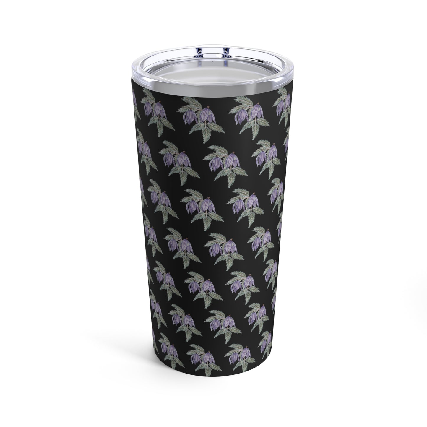 Tumbler 20oz - No. 270 Purple Drop Flowers - By Irish Artist Fiona de Lacy