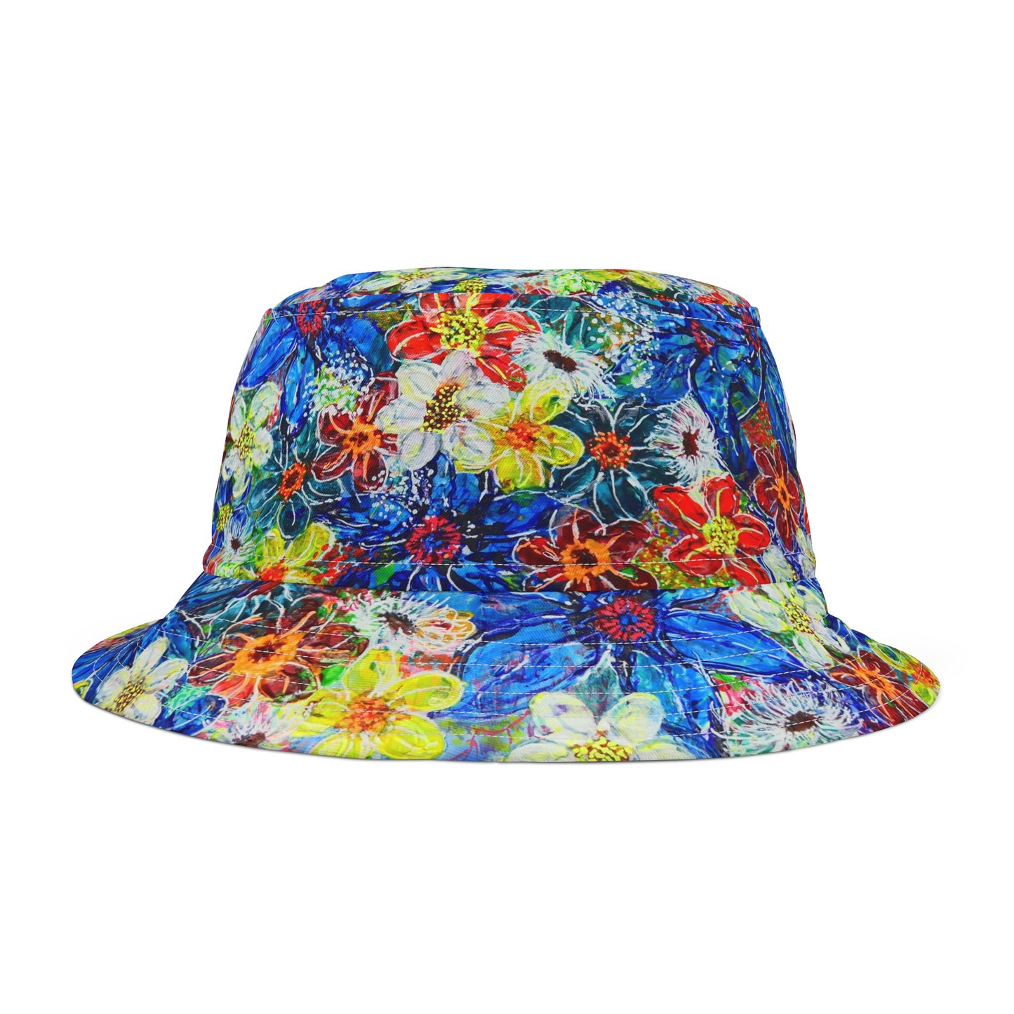 Bucket Hat - No. 242 - Large blue Flowers