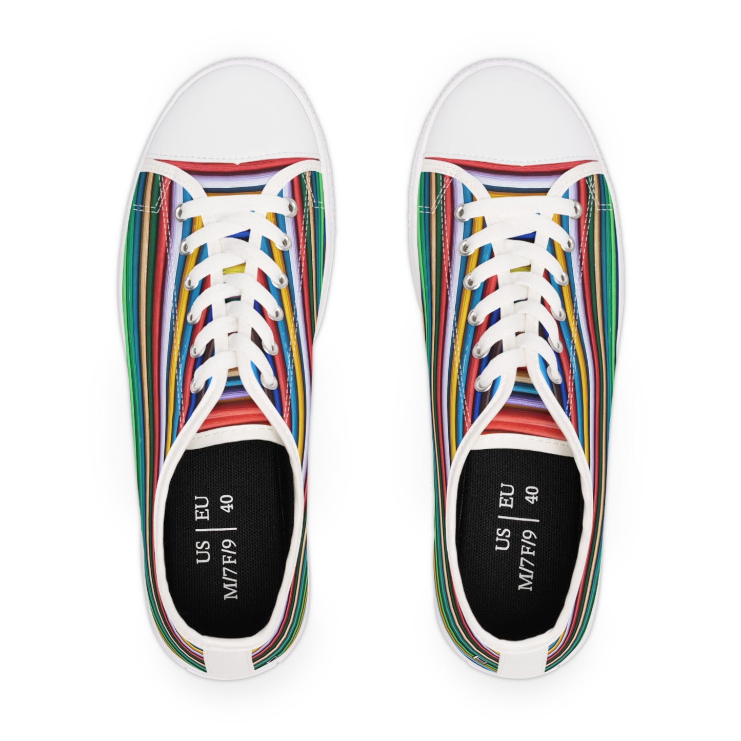 Women's Low Top Sneakers - No. 309 - Multicoloured Lines - By Irish Artist Fiona de Lacy