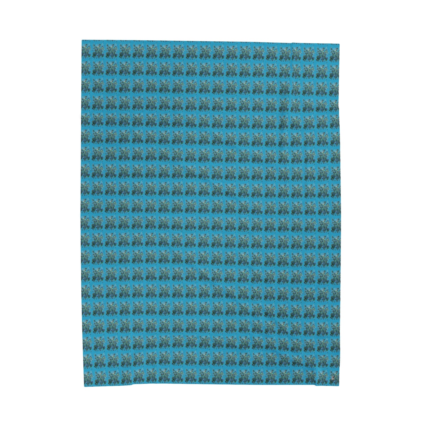 Velveteen Plush Blanket - No.146 - 'Bird of Paradise' - on Turquoise