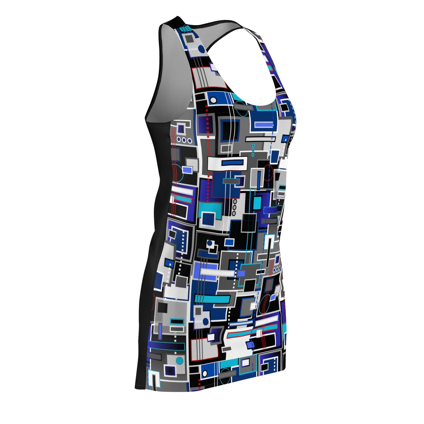 Women's Cut & Sew Racerback Dress - No. 235 - 'Squared 2'