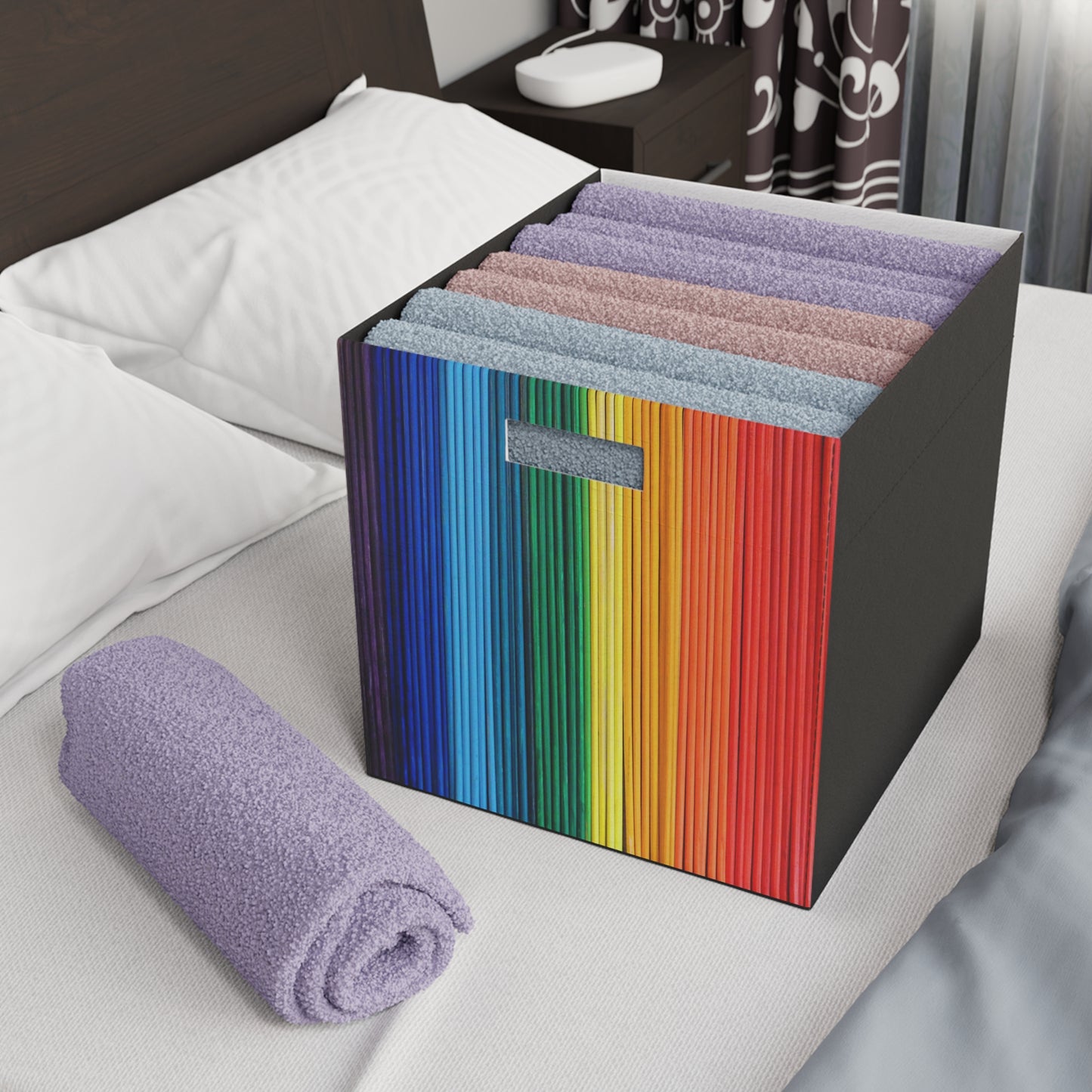 Felt Storage Box - No. 305 - 'Pride' Rainbow - By Irish Artist Fiona de Lacy