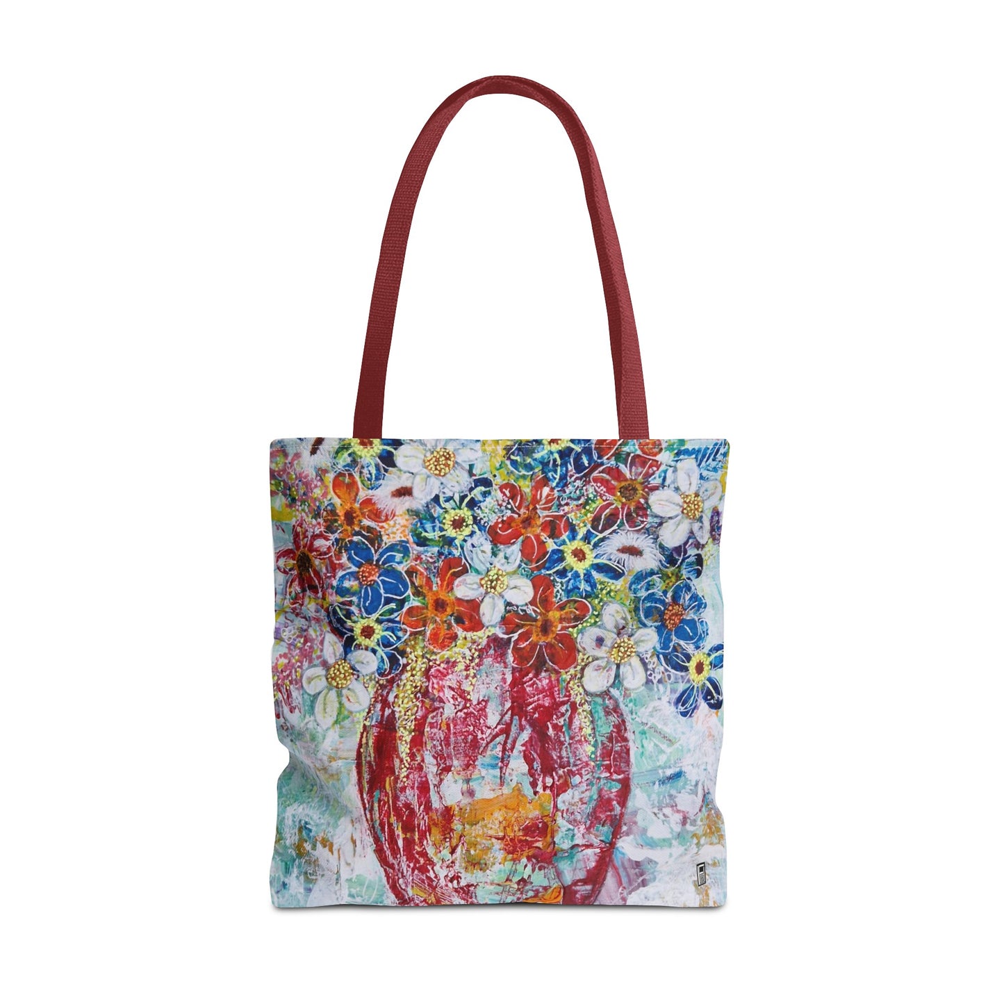 Tote Bag - No. 245 - Flowers In Red Vase
