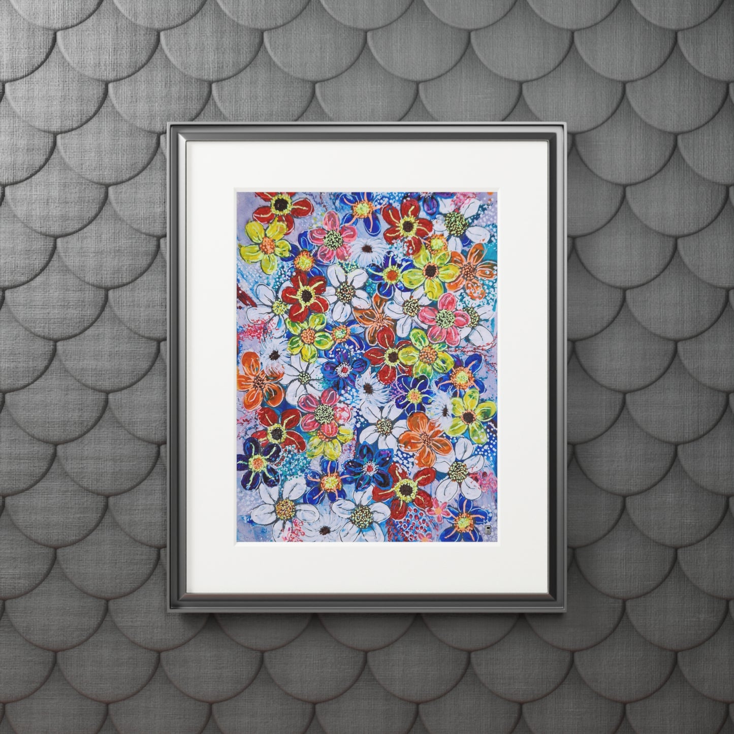 Fine Art Print (Cardboard Frame) - No. 240 - 'Flowers on Purple'