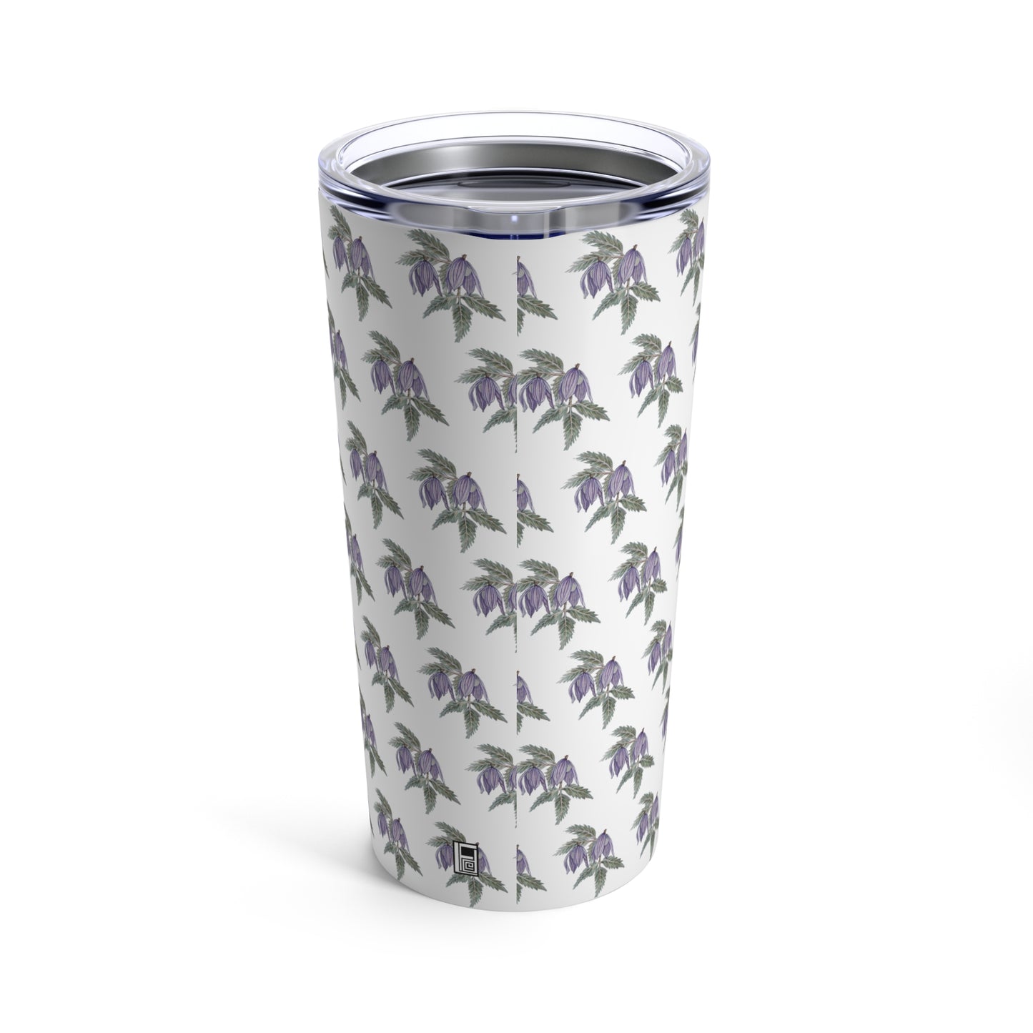 Tumbler 20oz - No. 270 Purple drop flowers - By Irish Artist Fiona de Lacy