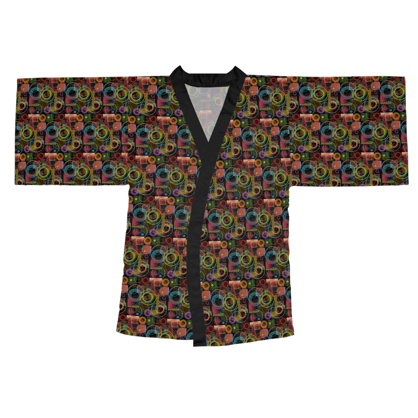 Long Sleeve Kimono Robe - No. 299 - 'Rings'