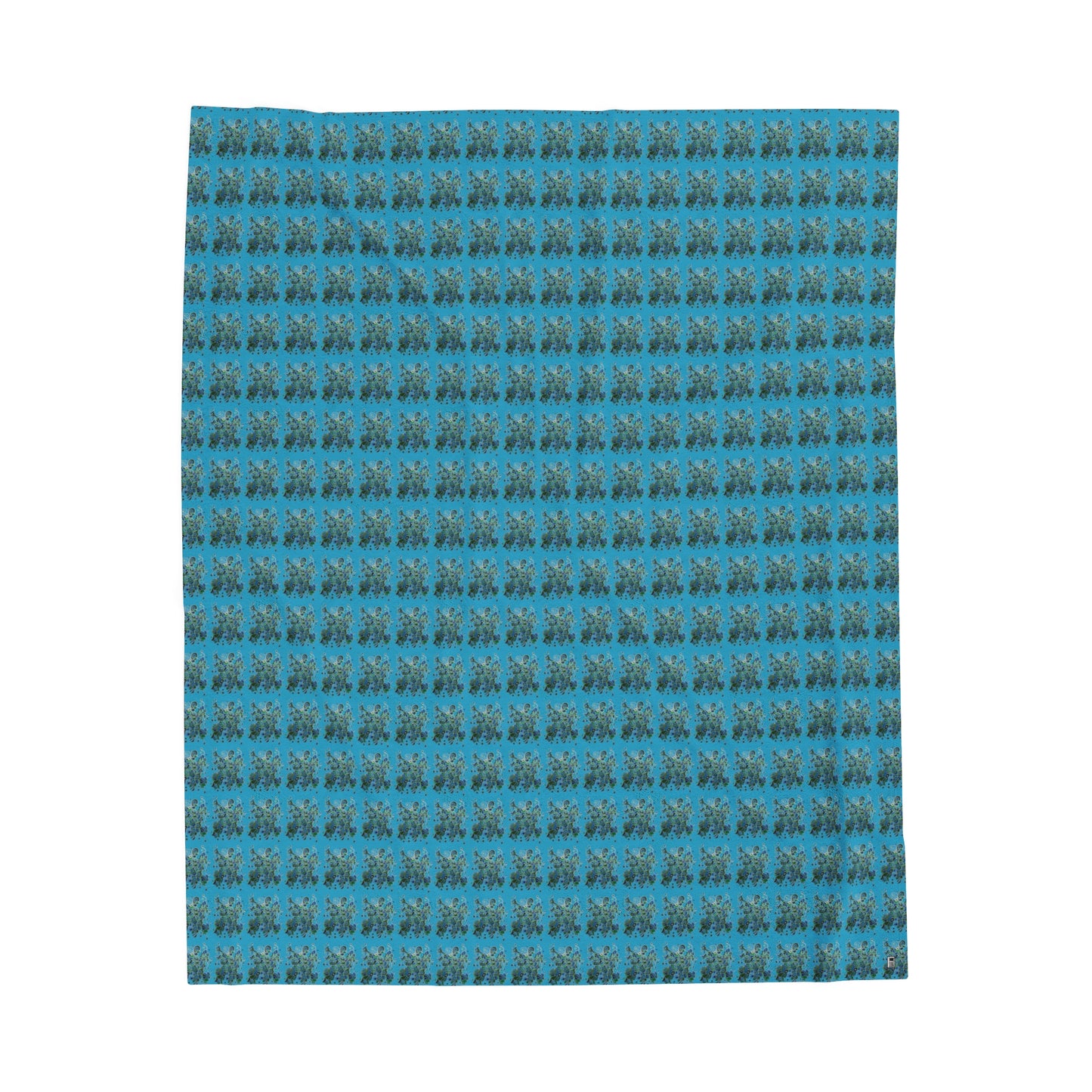 Velveteen Plush Blanket - No.146 - 'Bird of Paradise' - on Turquoise