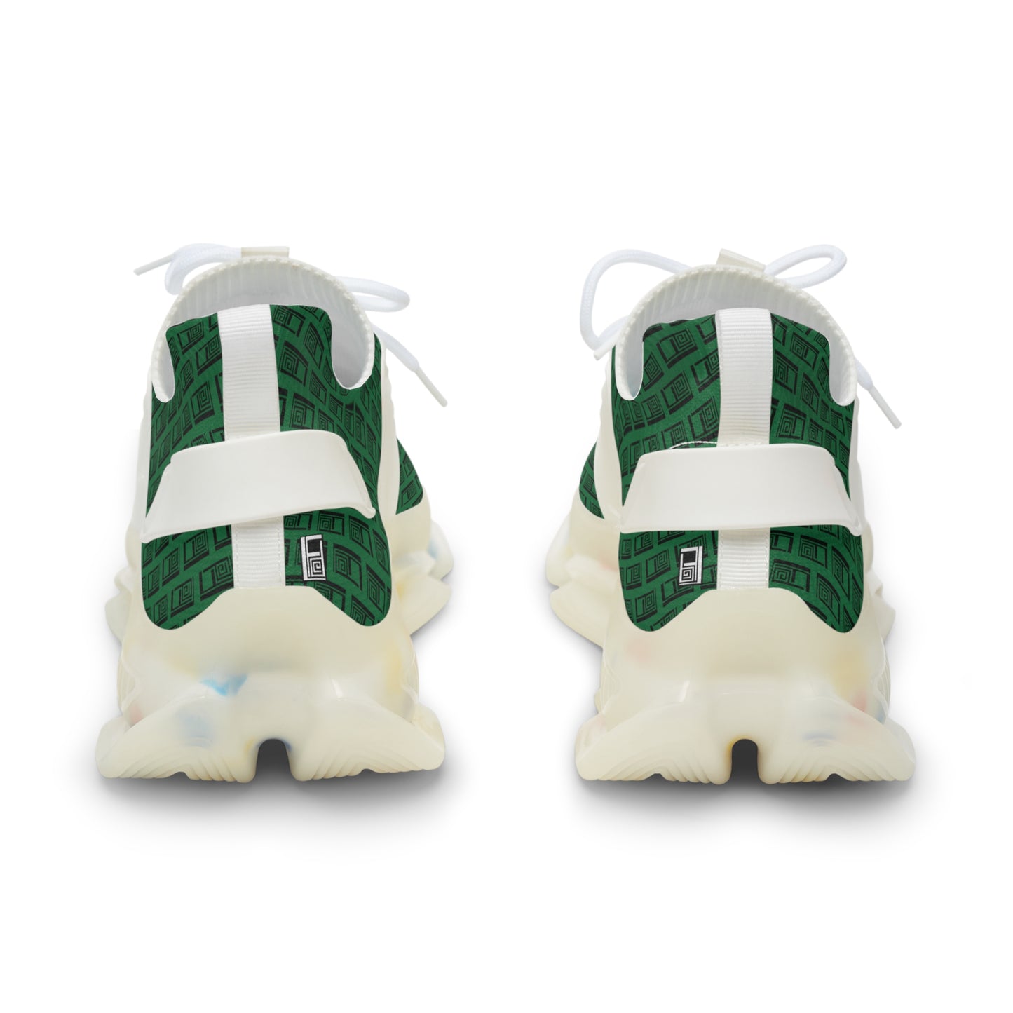 Men's Mesh Sneakers - No. 000GN - Artists Logo on Green