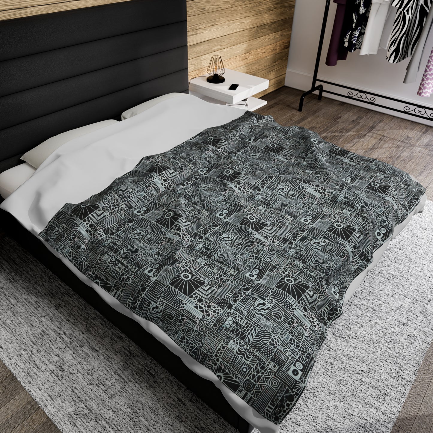 Velveteen Plush Blanket - No. 252 - Monochrome
