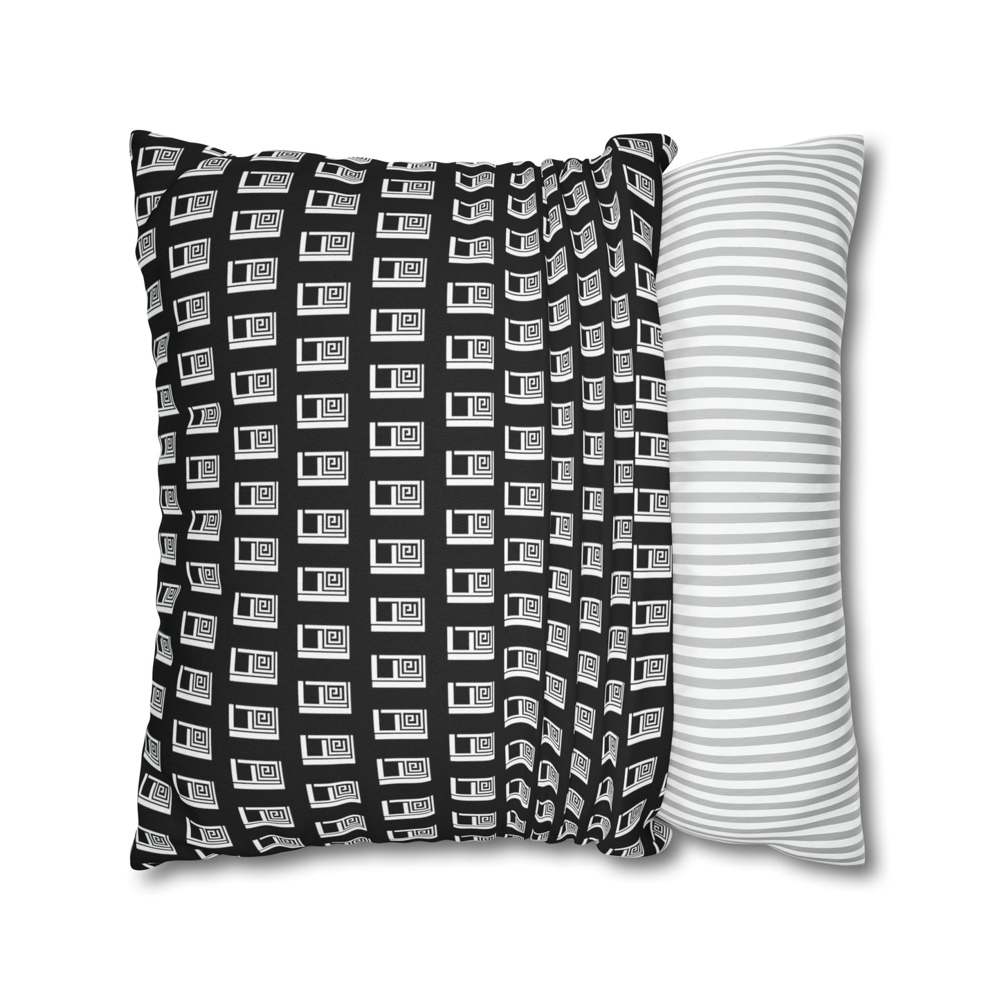 Cushion Pillow Case - No. 000BK - White Logo on Black