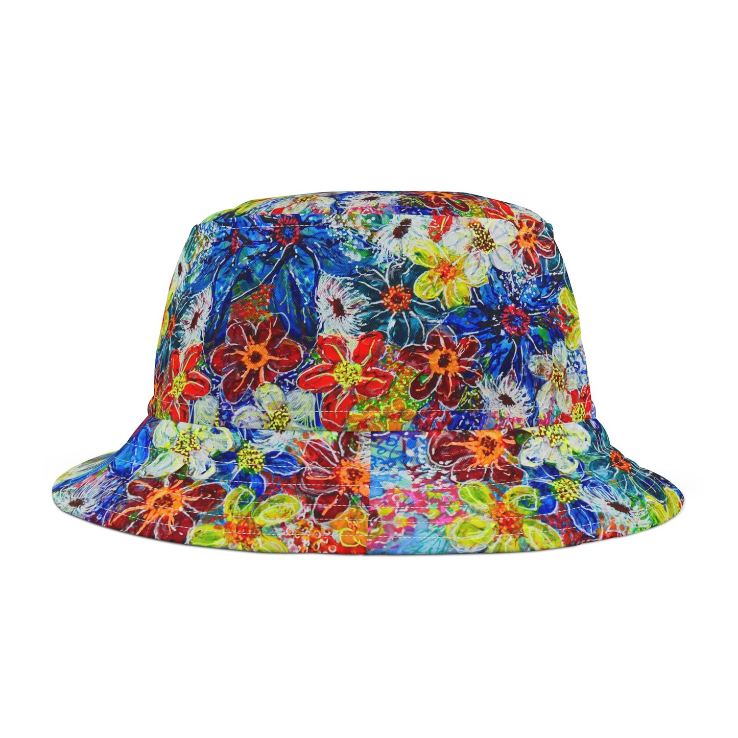 Bucket Hat - No. 242 - Large blue Flowers
