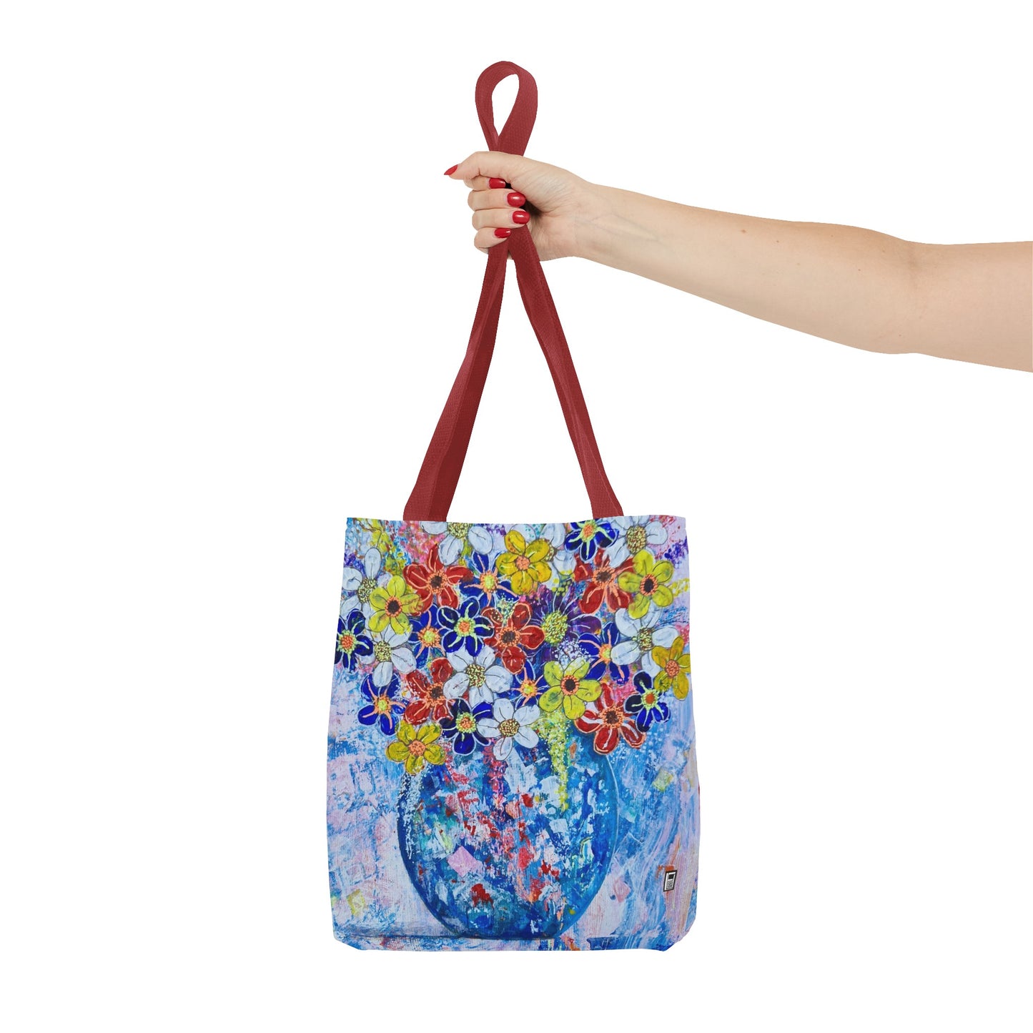 Tote Bag - No. 242 - Blue round vase of Flowers
