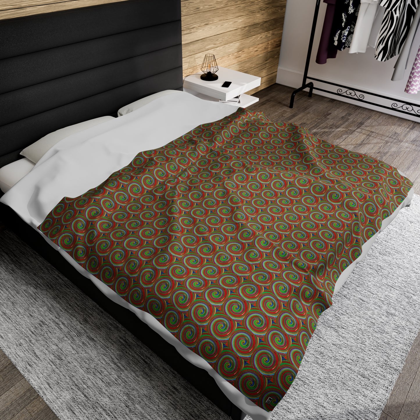 Velveteen Plush Blanket - No. 303 - B/O Swirl