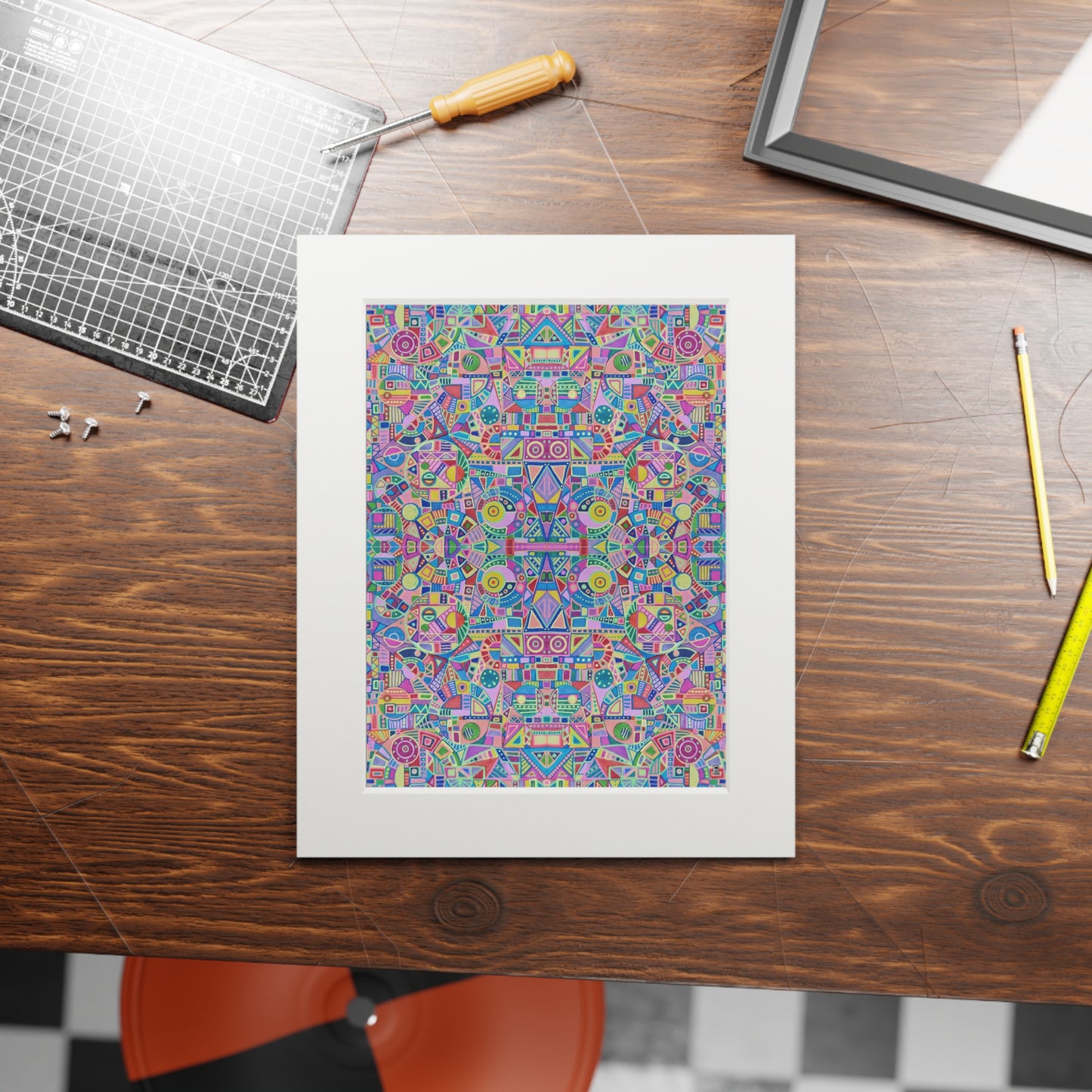Fine Art Print (Cardboard Frame) - No. 258 - Multicoloured Abstract