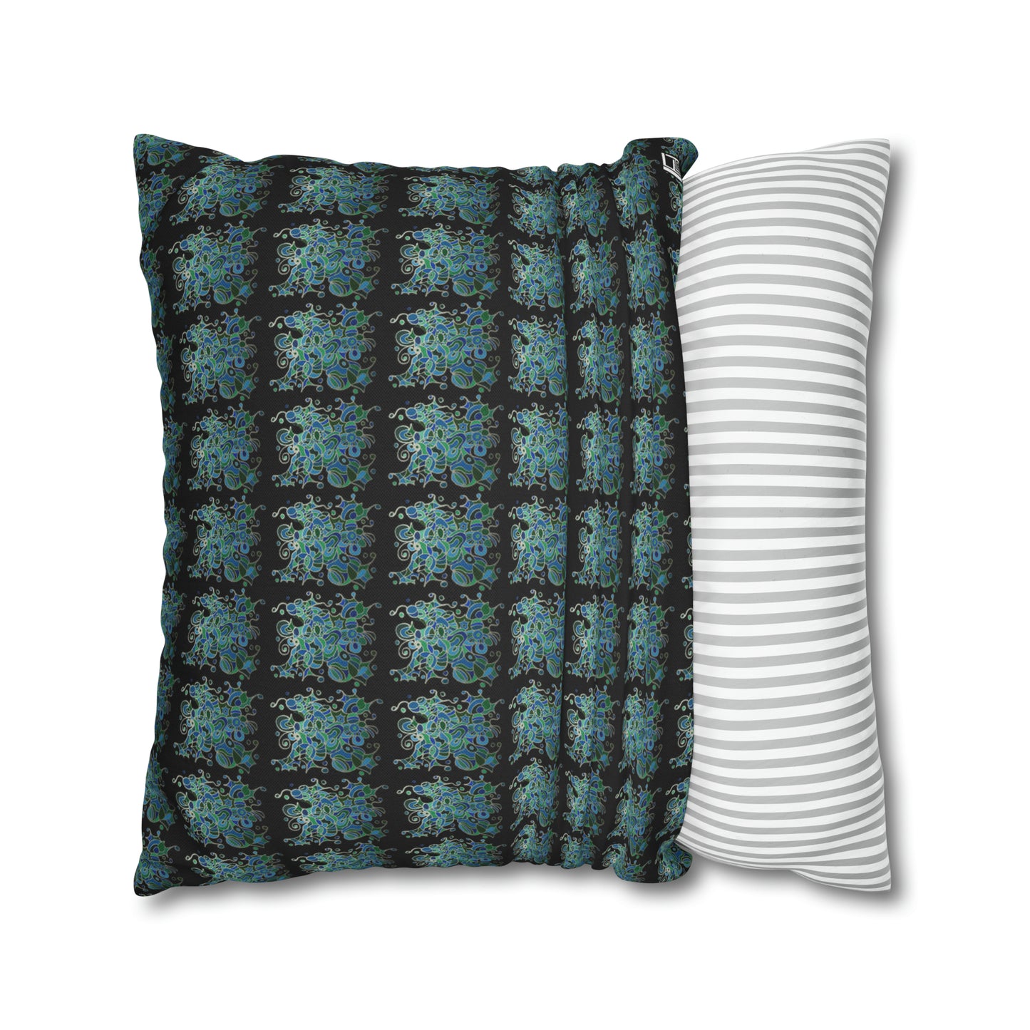 Cushion Pillow Case - No. 146 - 'Bird of Paradise' on Black