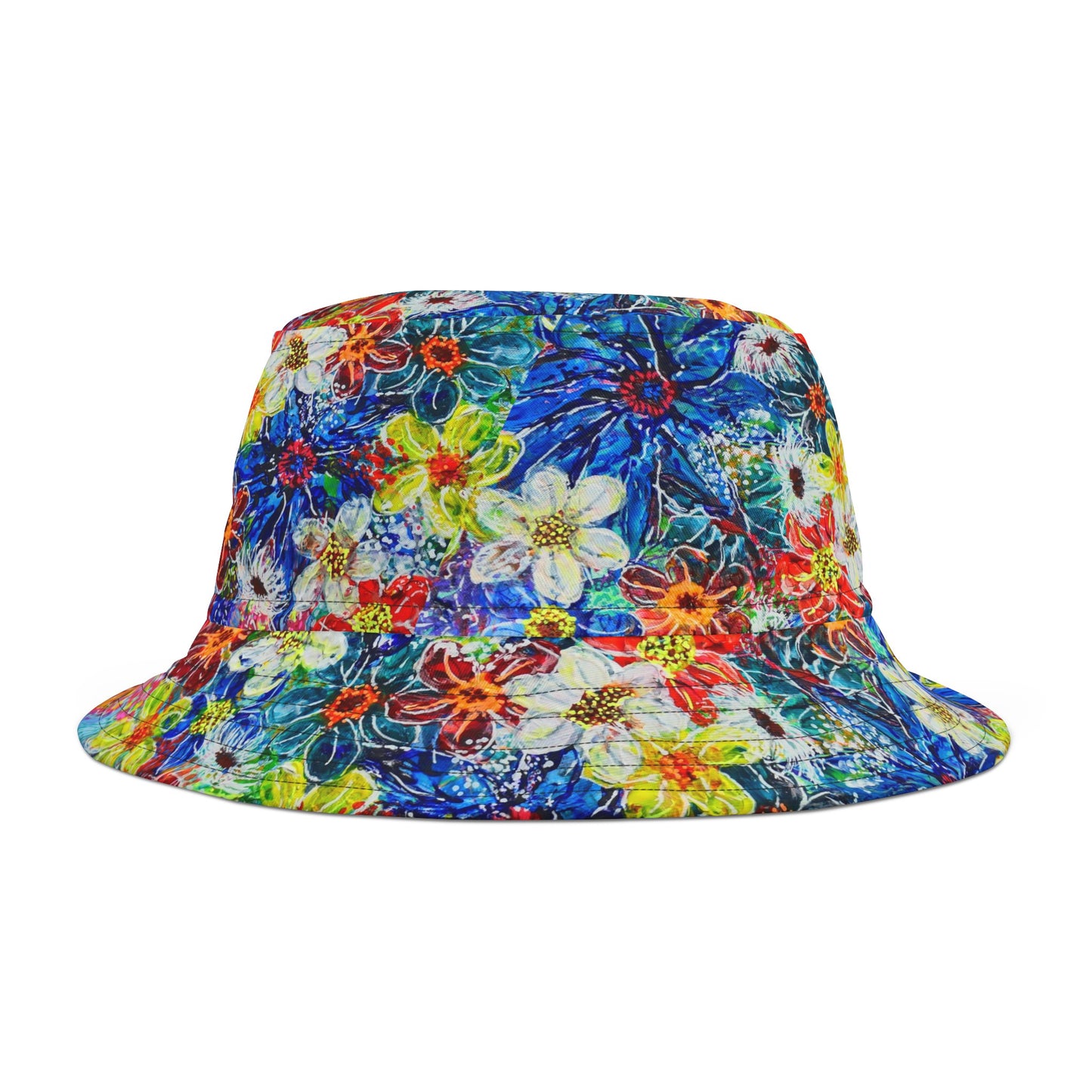Bucket Hat - No. 242 - Large blue Flowers