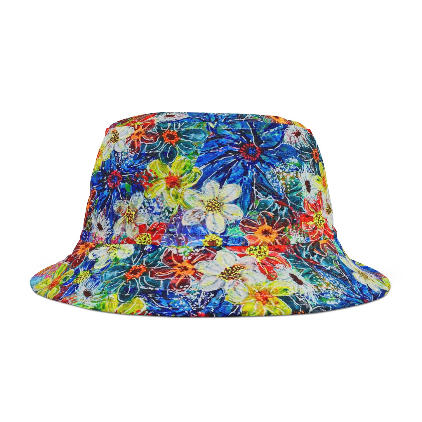 Bucket Hat - No. 242 - Large blue Flowers