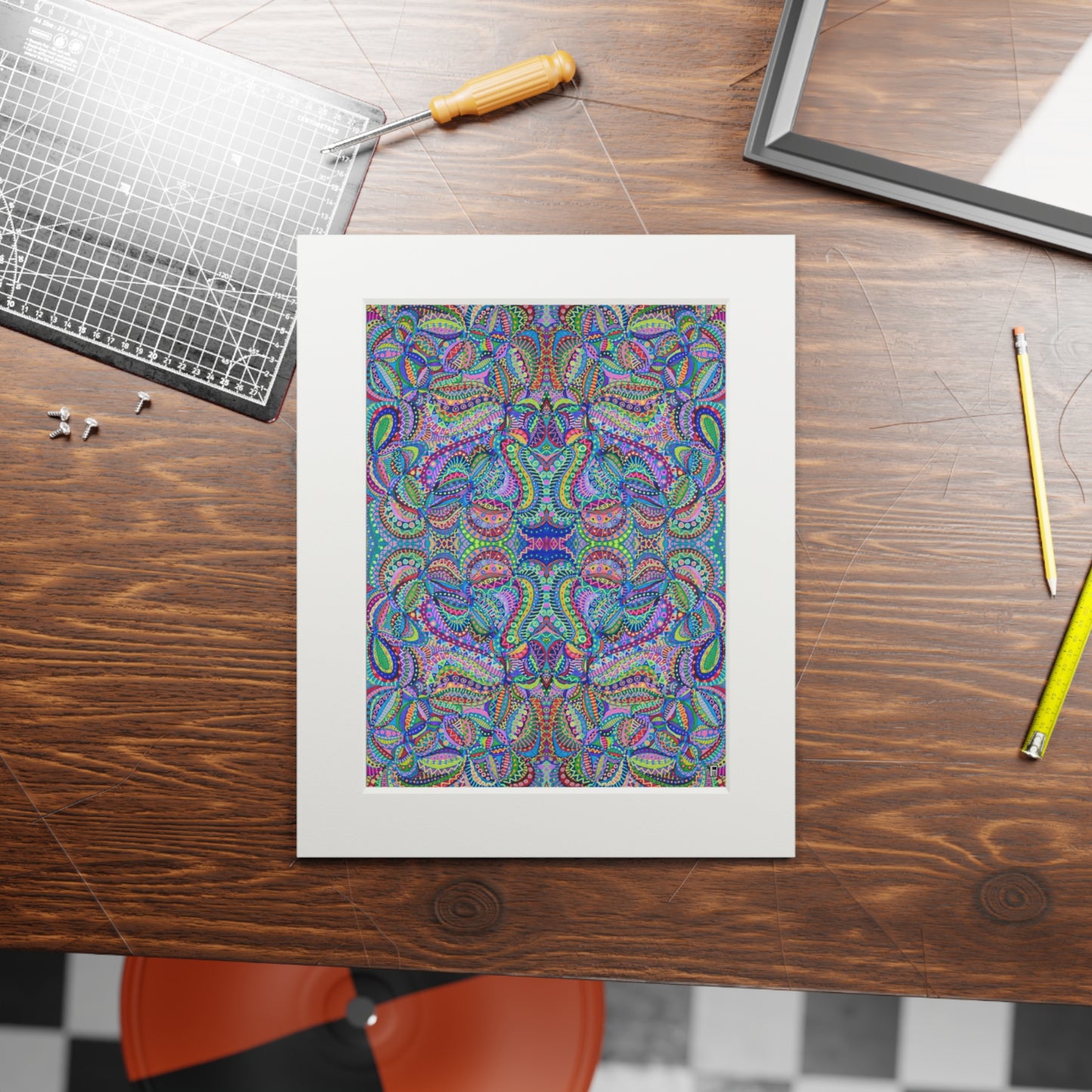 Fine Art Print (Cardboard Frame) - No. 256 - Multicoloured Abstract