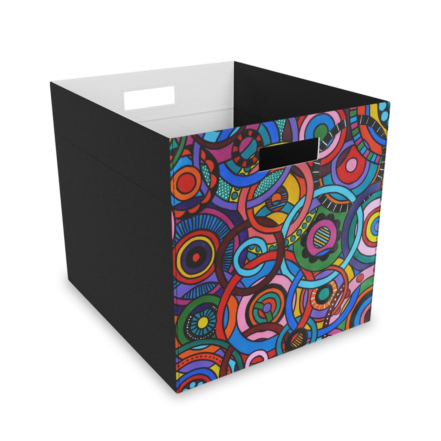 Felt Storage Box - No. 221 'Interlinked' - By Irish Artist Fiona de Lacy - Multicoloured