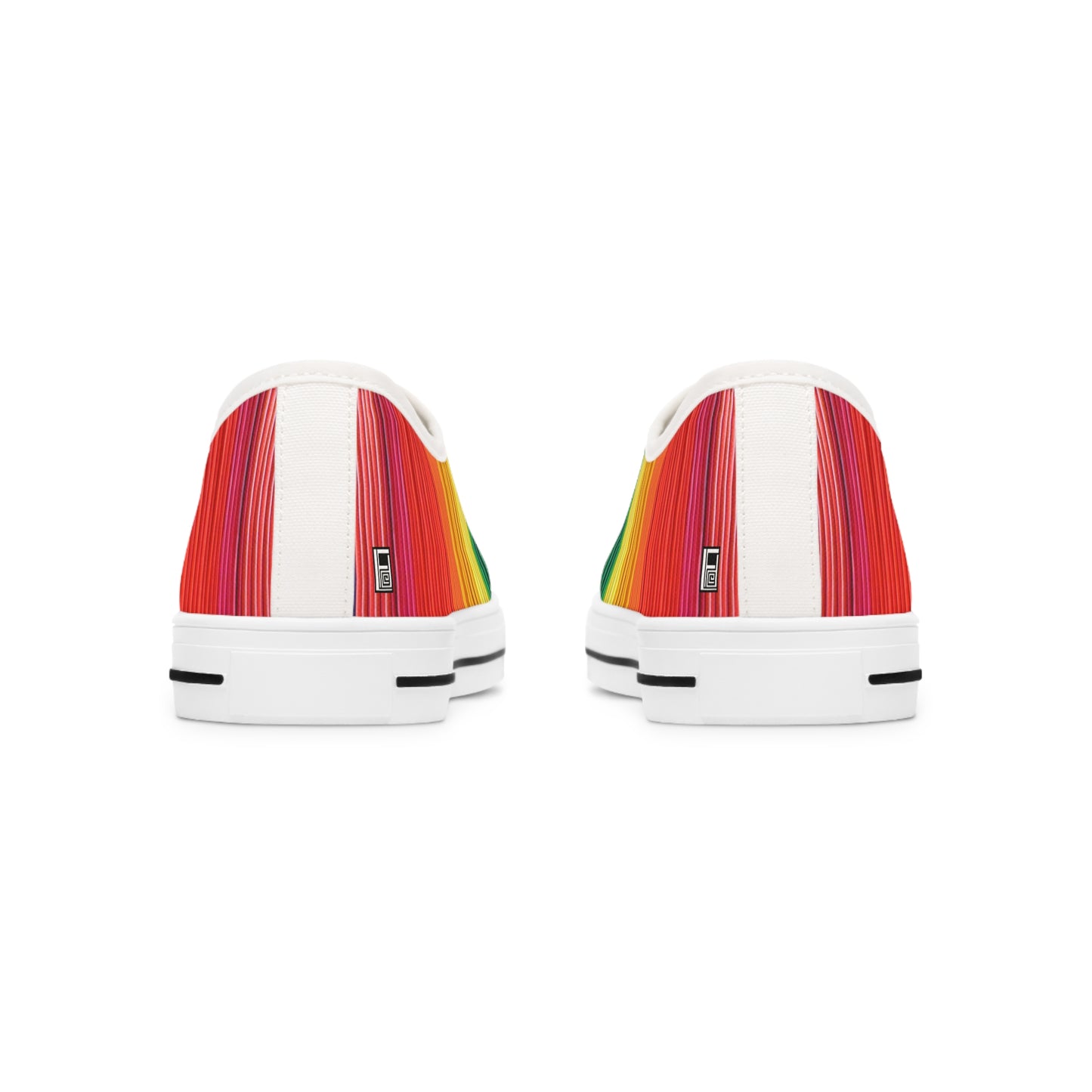 Women's Low Top Sneakers, Black Sole - No. 305 - Rainbow, Pride - By Irish Artist Fiona de Lacy