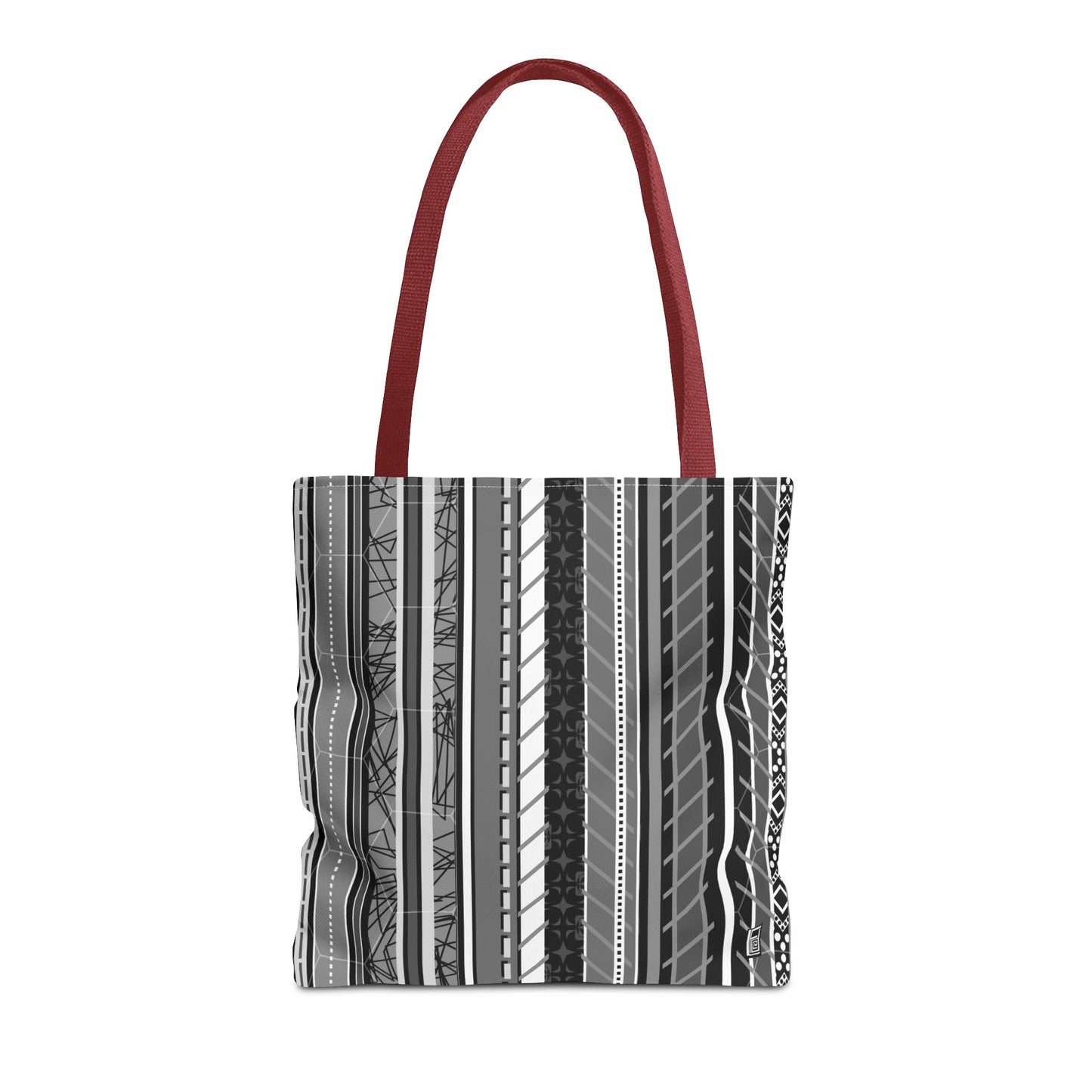 Tote Bag - No. 298 A - Black, White, Grey Stripes