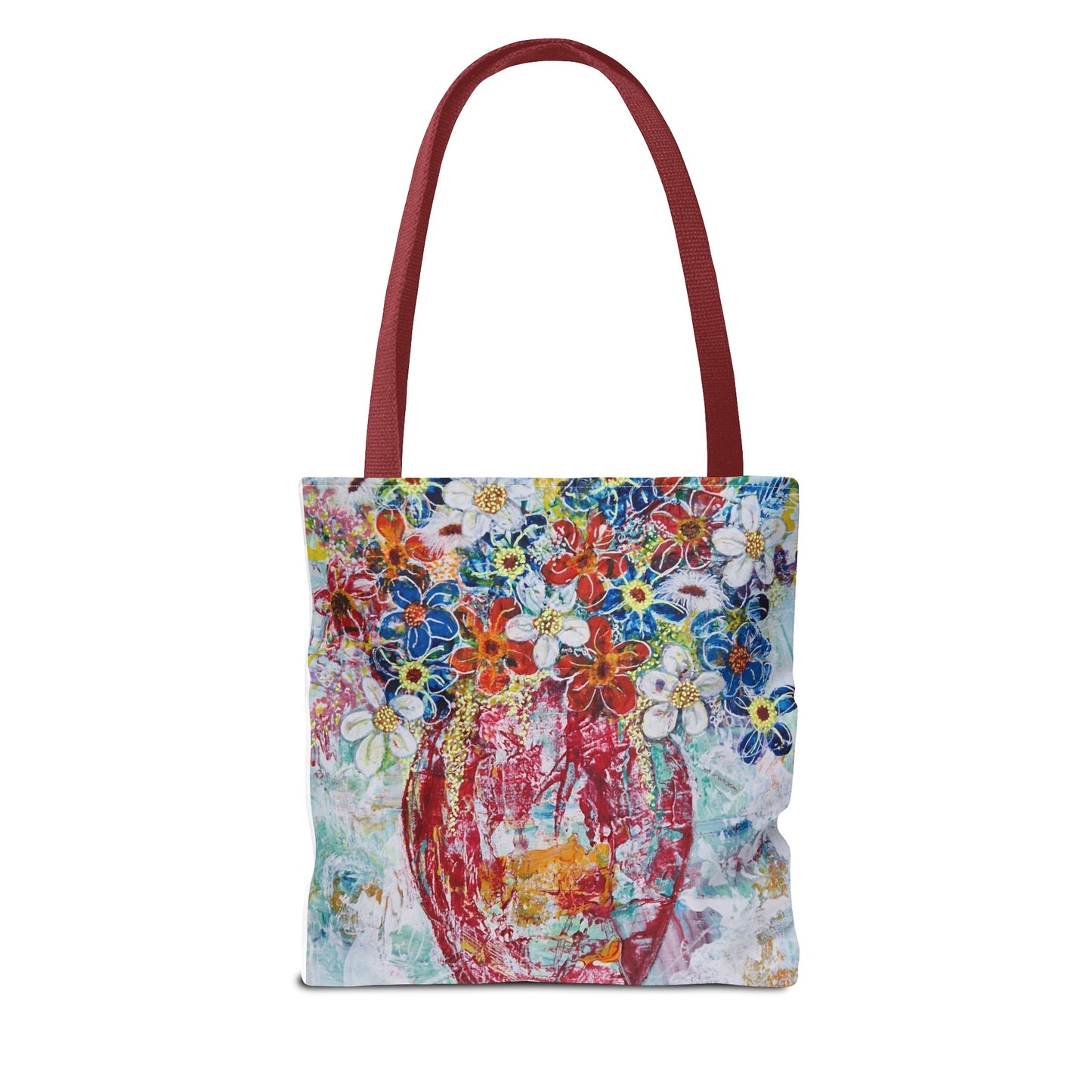 Tote Bag - No. 245 - Flowers In Red Vase