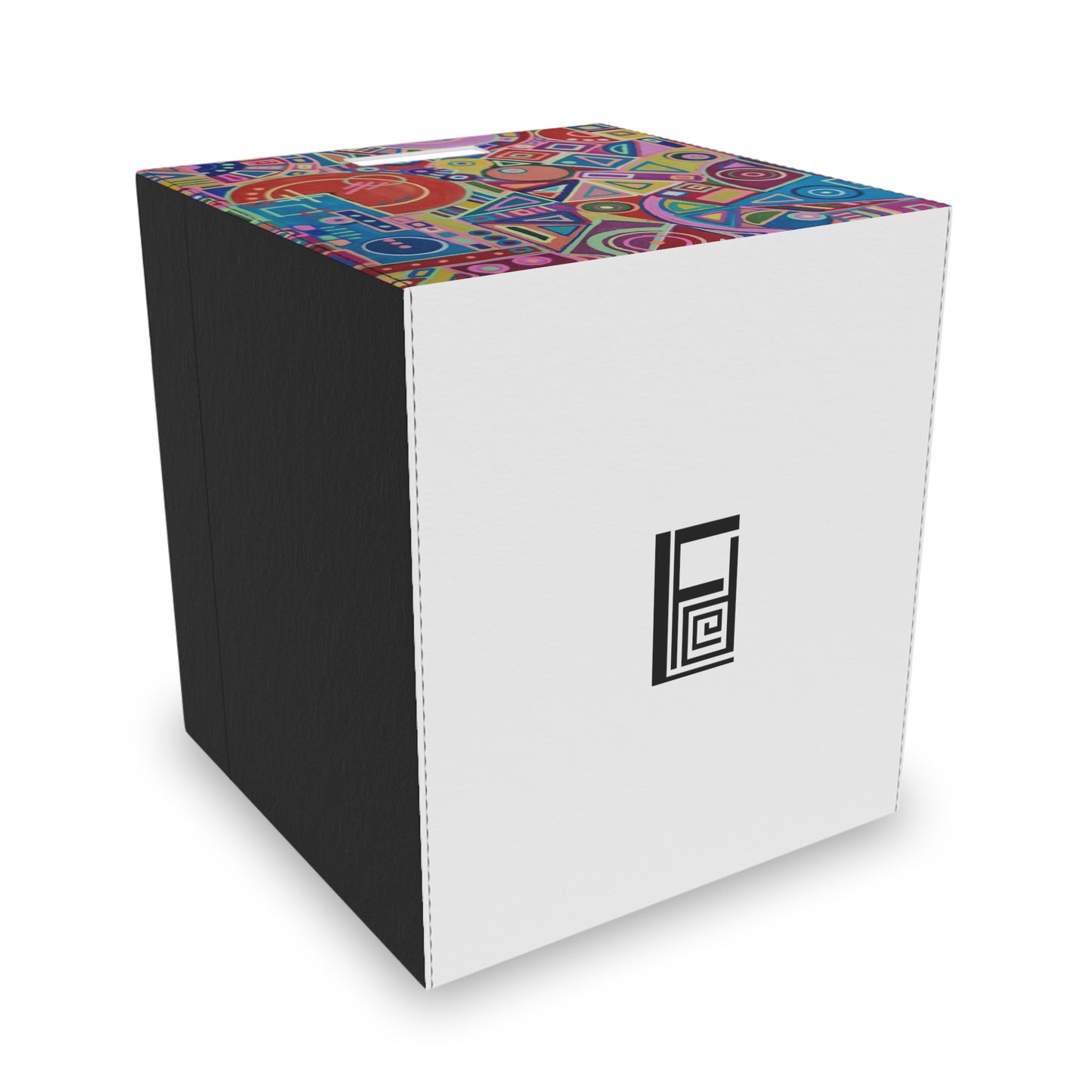 Felt Storage Box - No. 266 - Multicoloured Abstract - By Irish Artist Fiona de Lacy