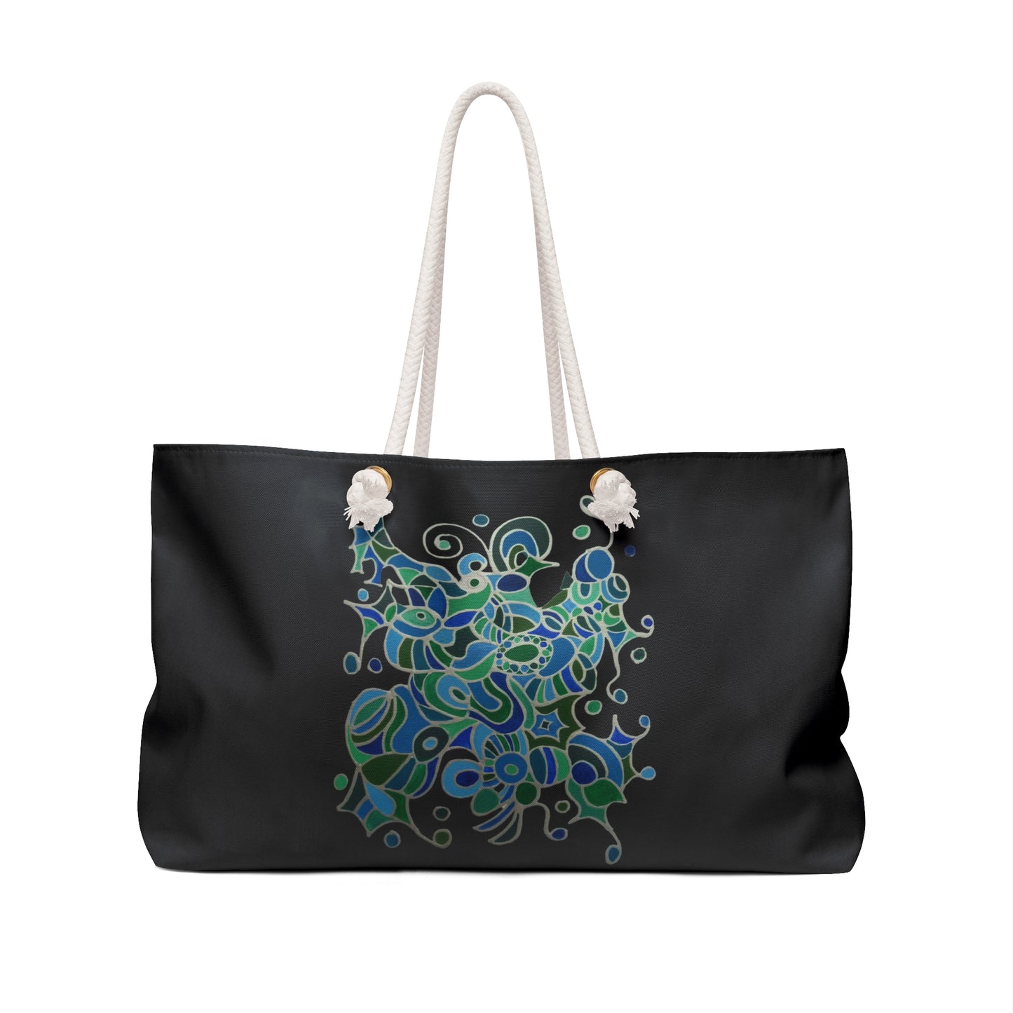 Weekender / Beach / Overnight Bag - No. 146 - 'Bird of Paradise' on Black
