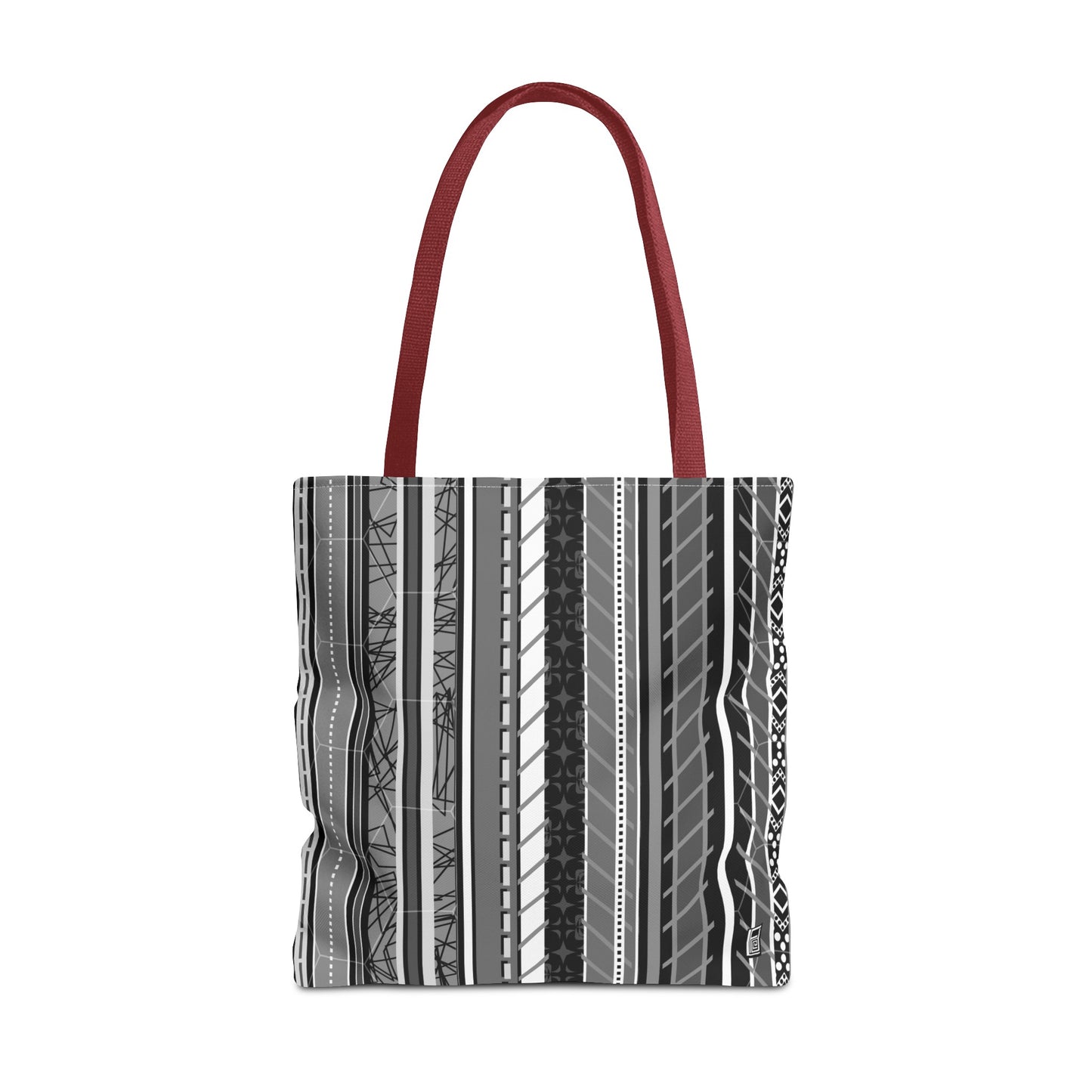 Tote Bag - No. 298 A - Black, White, Grey Stripes