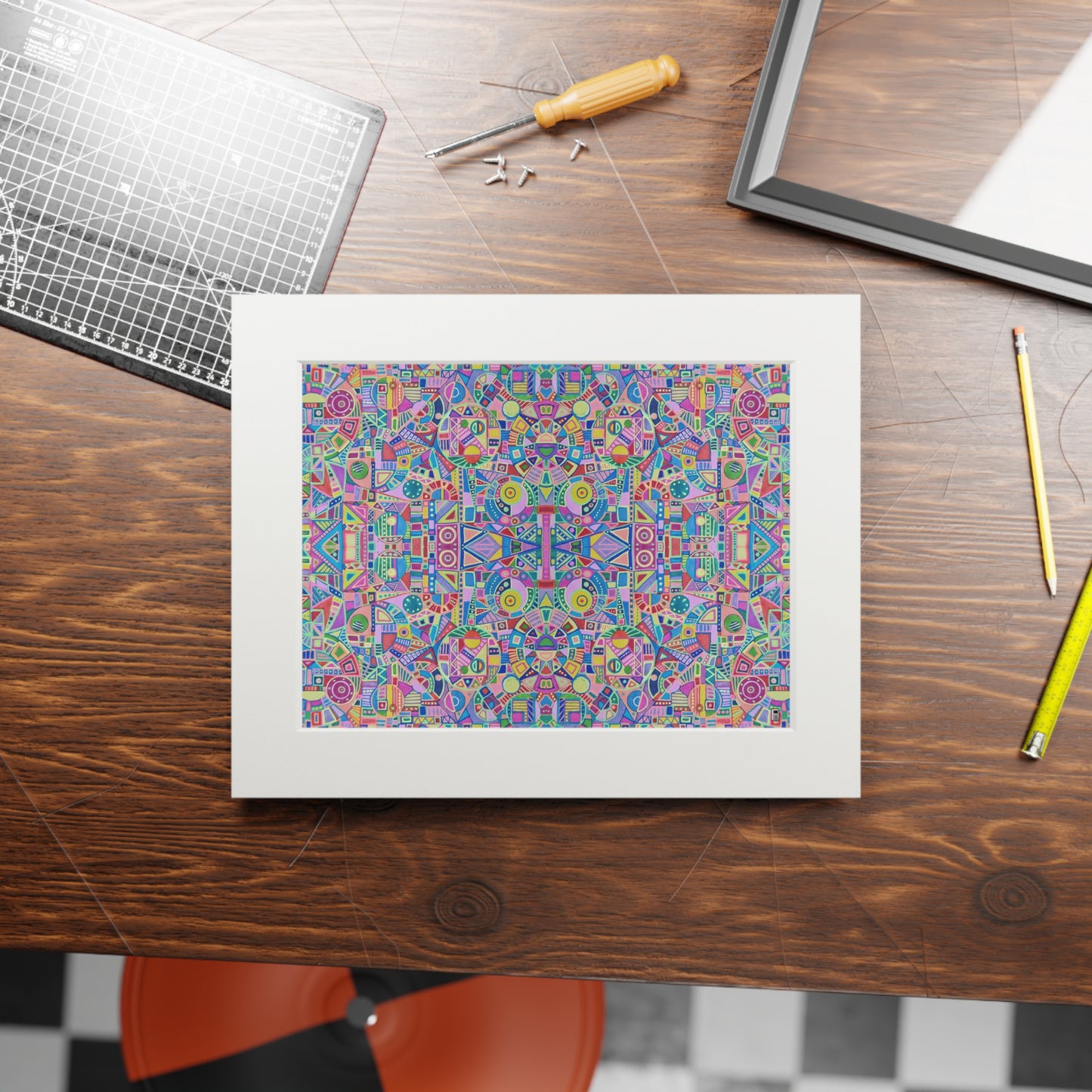 Fine Art Print (Cardboard Frame) - No. 258 - Multicoloured Abstract