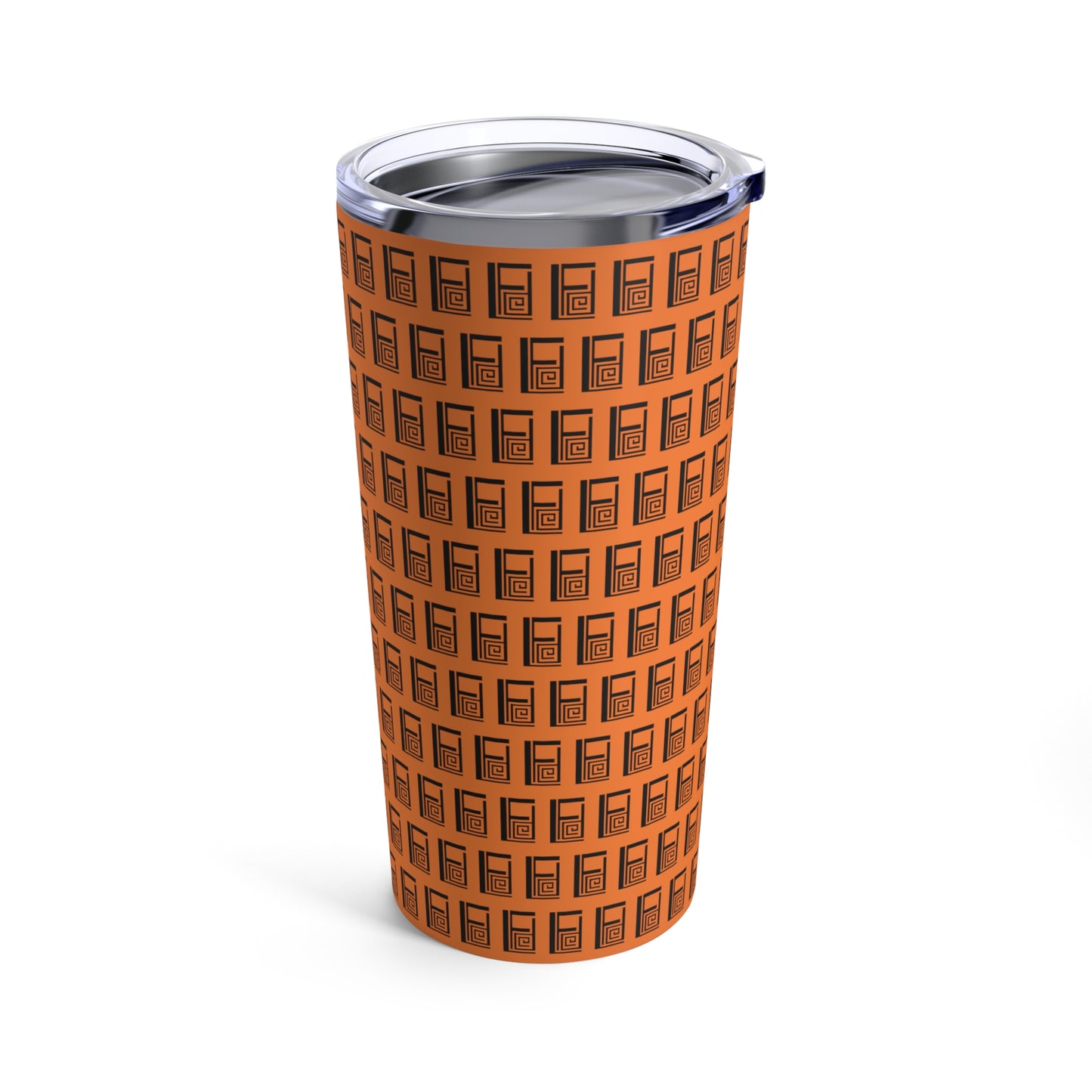 Tumbler 20oz - No. 000OG - Black Logo on Orange - By Irish Artist Fiona de Lacy